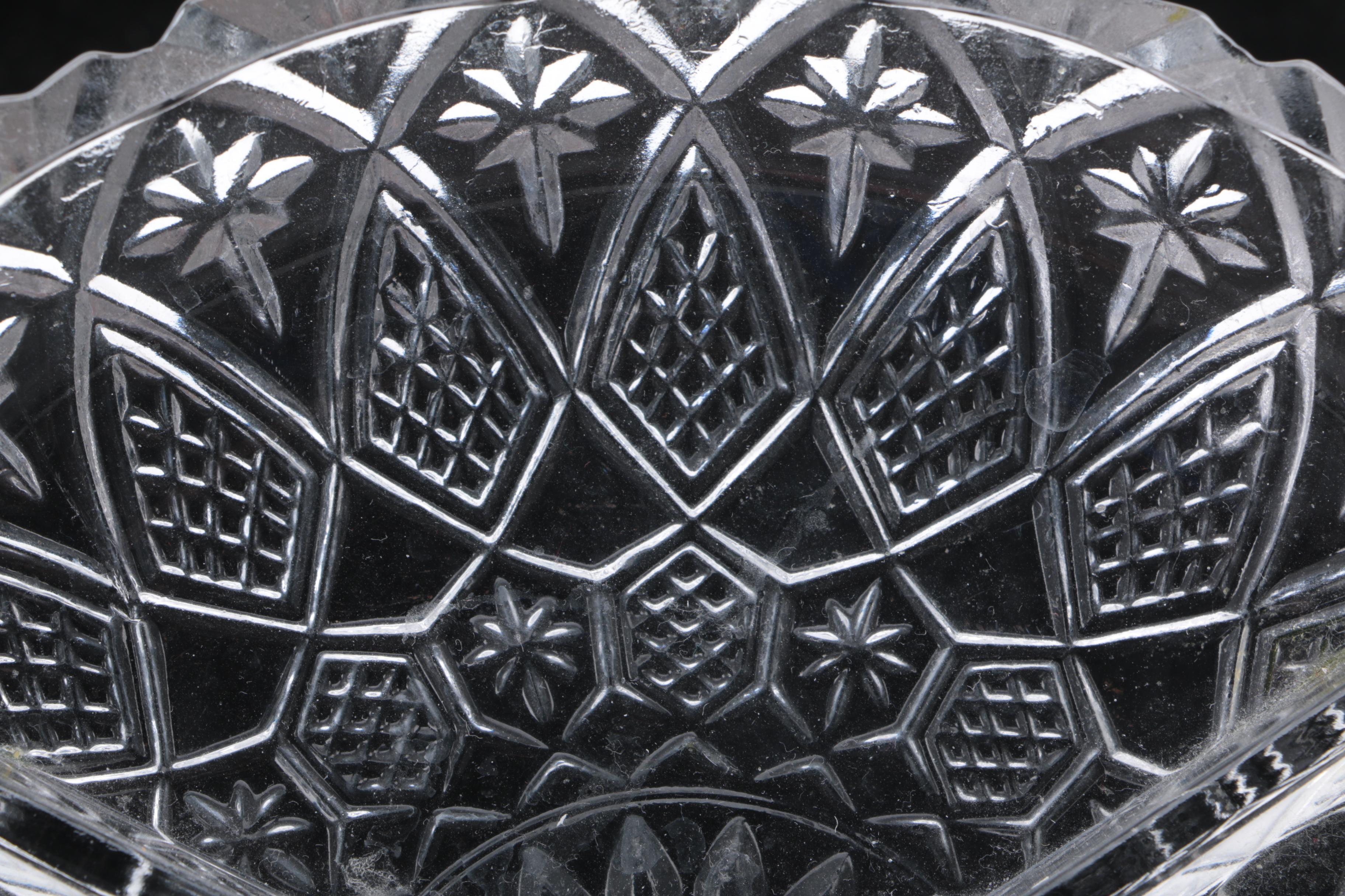 Vintage Pressed Glass Serveware and Ring Holder