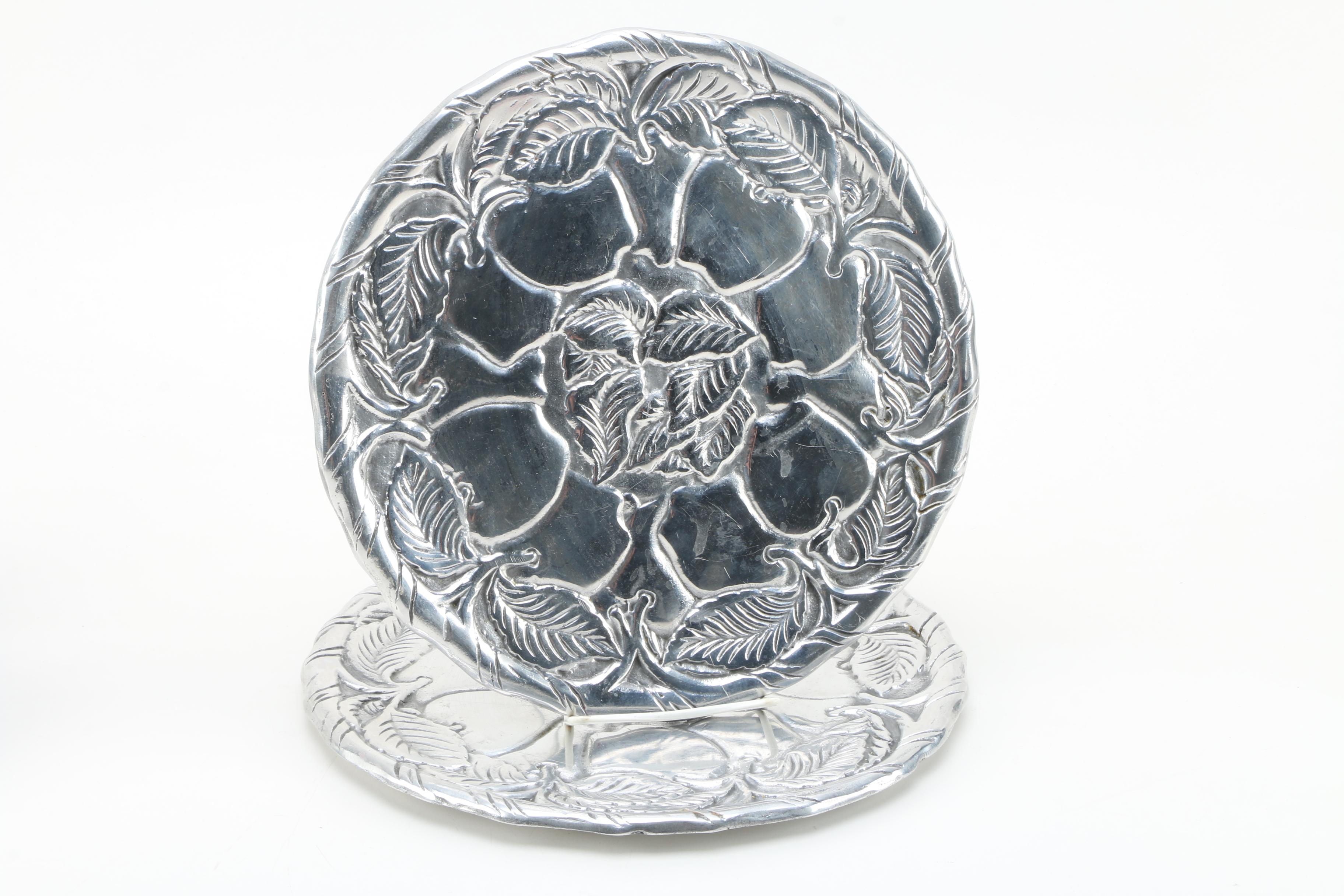 Wilton Armetale Shell Dish and Other Silver Tone Trays