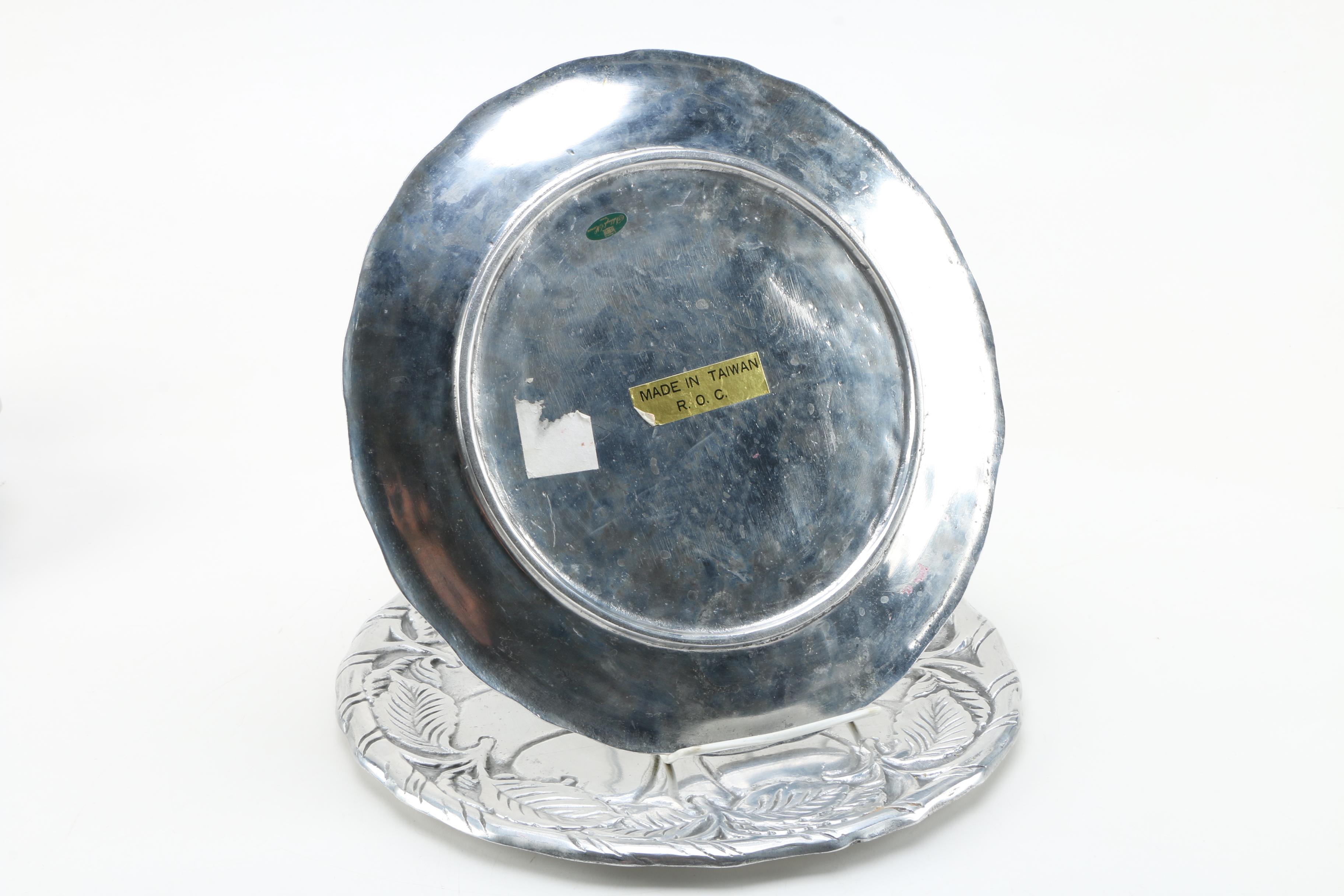 Wilton Armetale Shell Dish and Other Silver Tone Trays