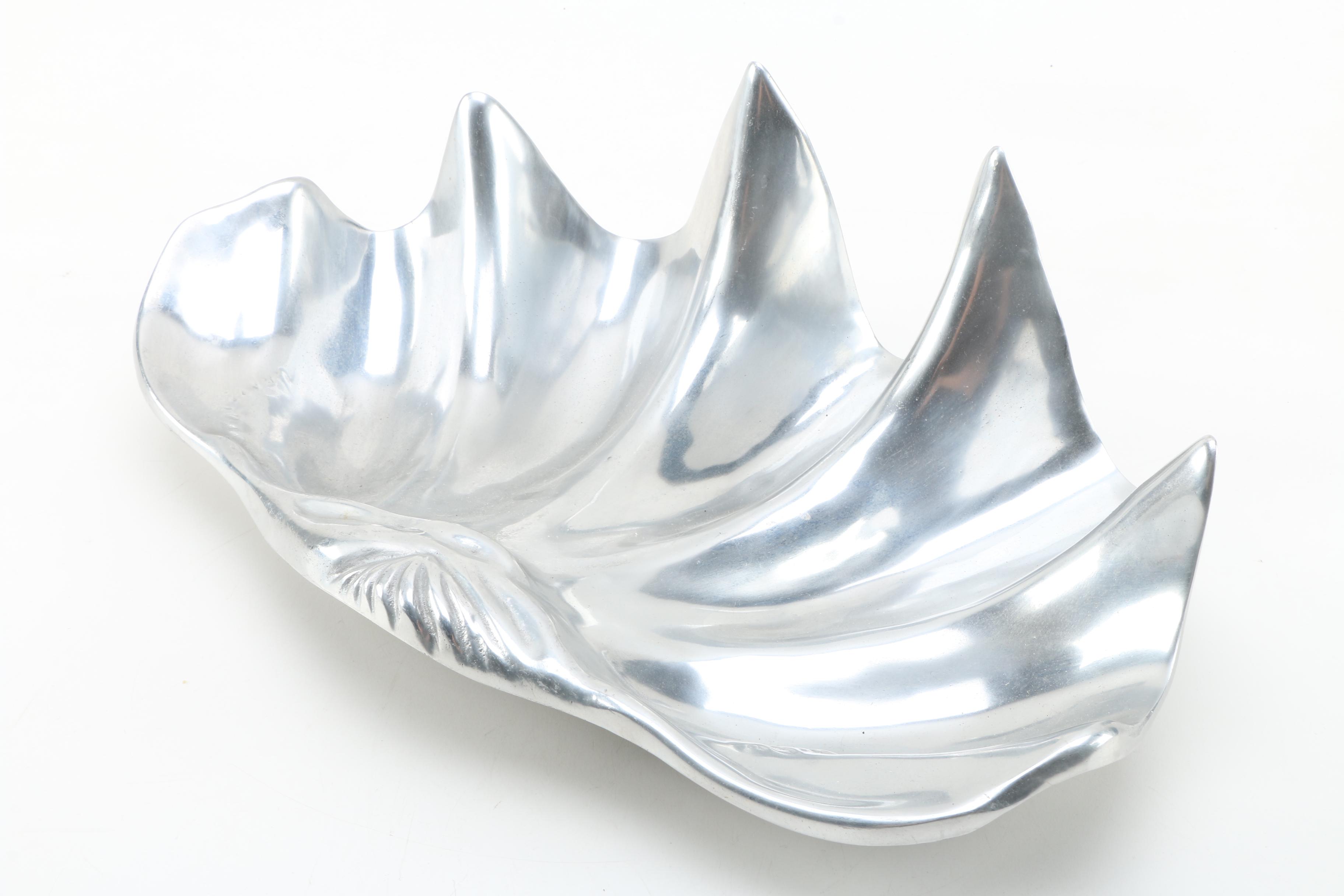 Wilton Armetale Shell Dish and Other Silver Tone Trays