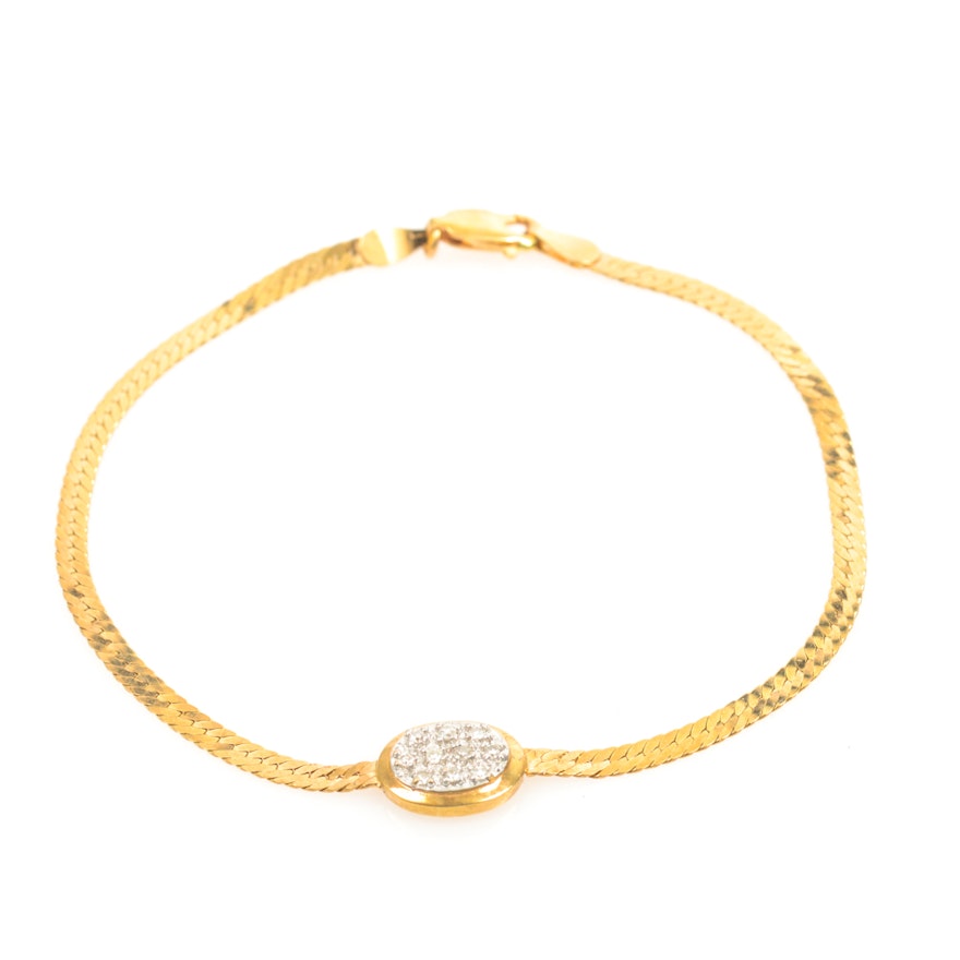 14K Yellow Gold Diamond Bracelet