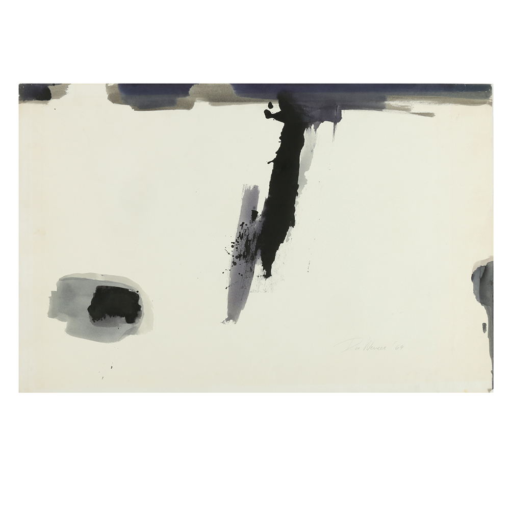 Don Werner Abstract Watercolor on Paper with Ink