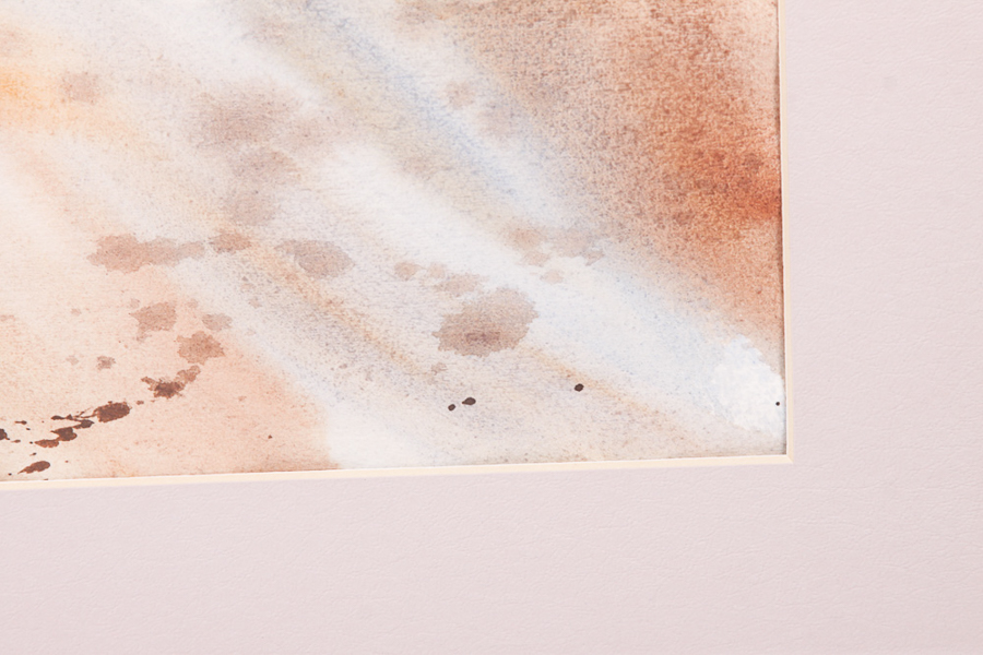 Original Watercolor Farm Scene Painting by Jean Dennis Eringen