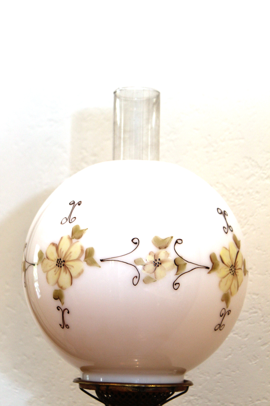 Converted Antique Kerosene Font Floor Lamp