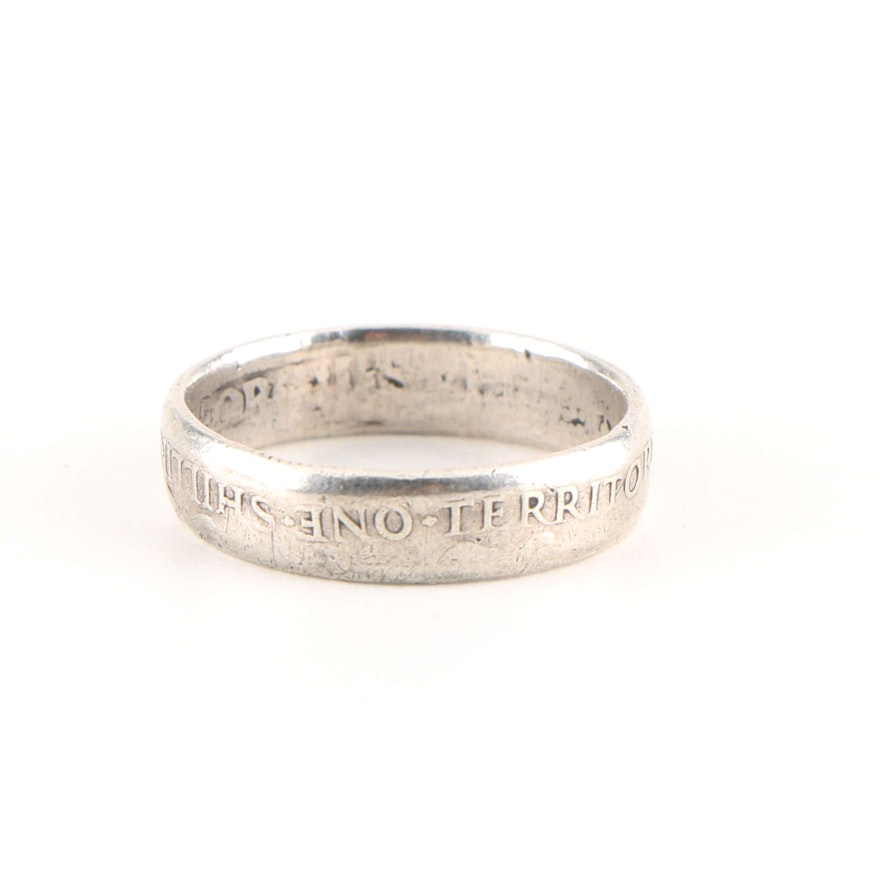Sterling Silver One Shilling Coin Ring