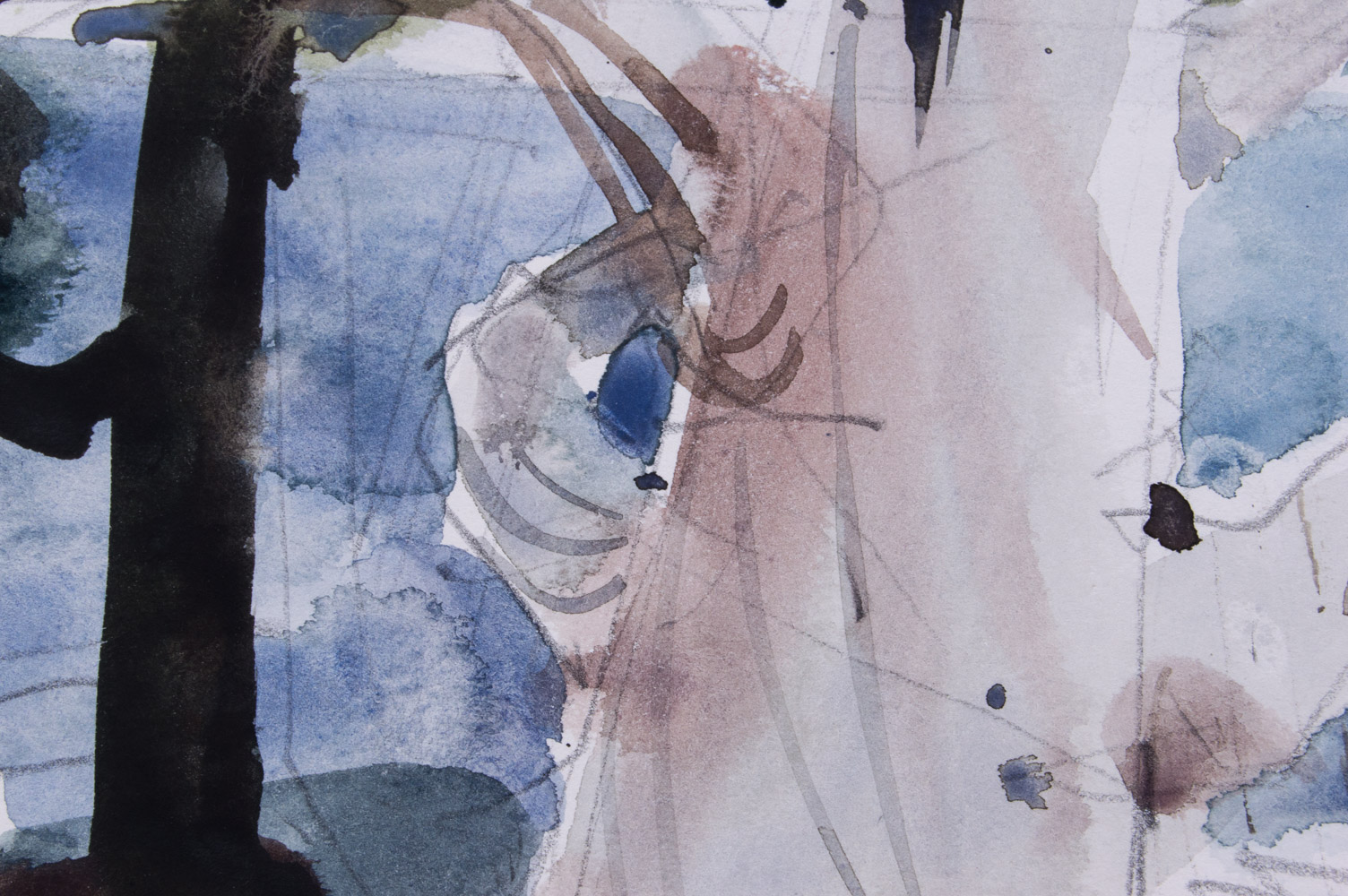 Jack Meanwell Watercolor Painting on Paper Overlooking the Lake