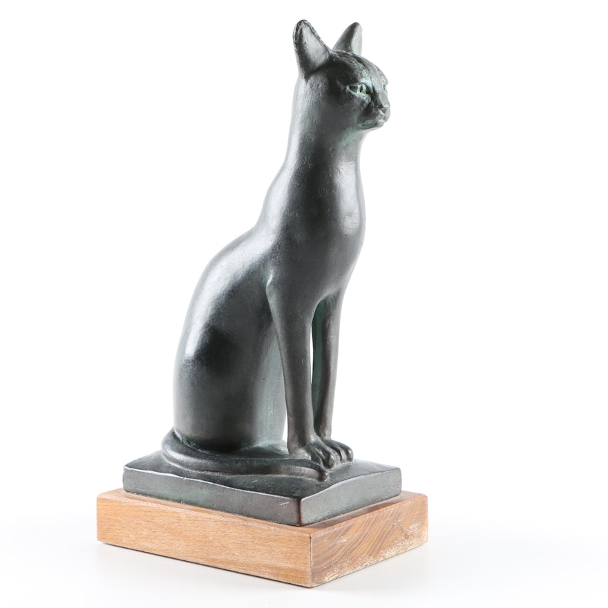 Austin Sculpture Metal Sculpture of Egyptian Style Cat
