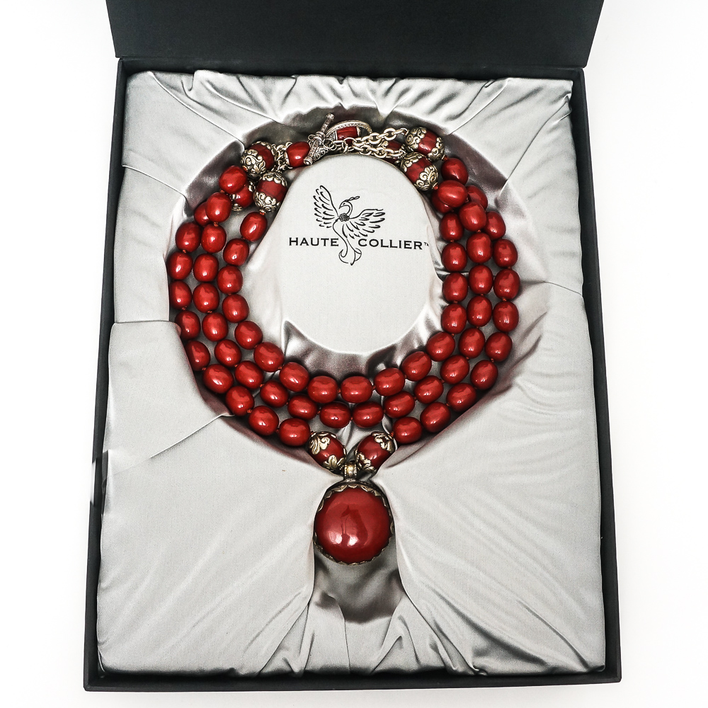 Sterling Silver Red Copal Pendant Necklace