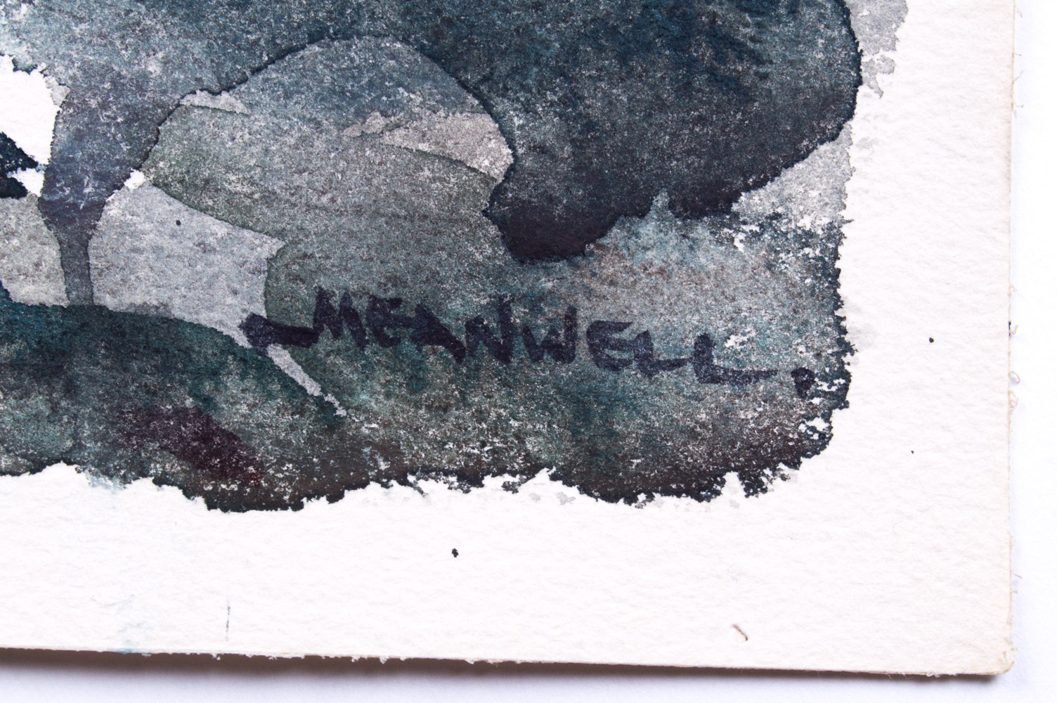 Jack Meanwell Watercolor Painting on Paper Ducks on the Pond Landscape