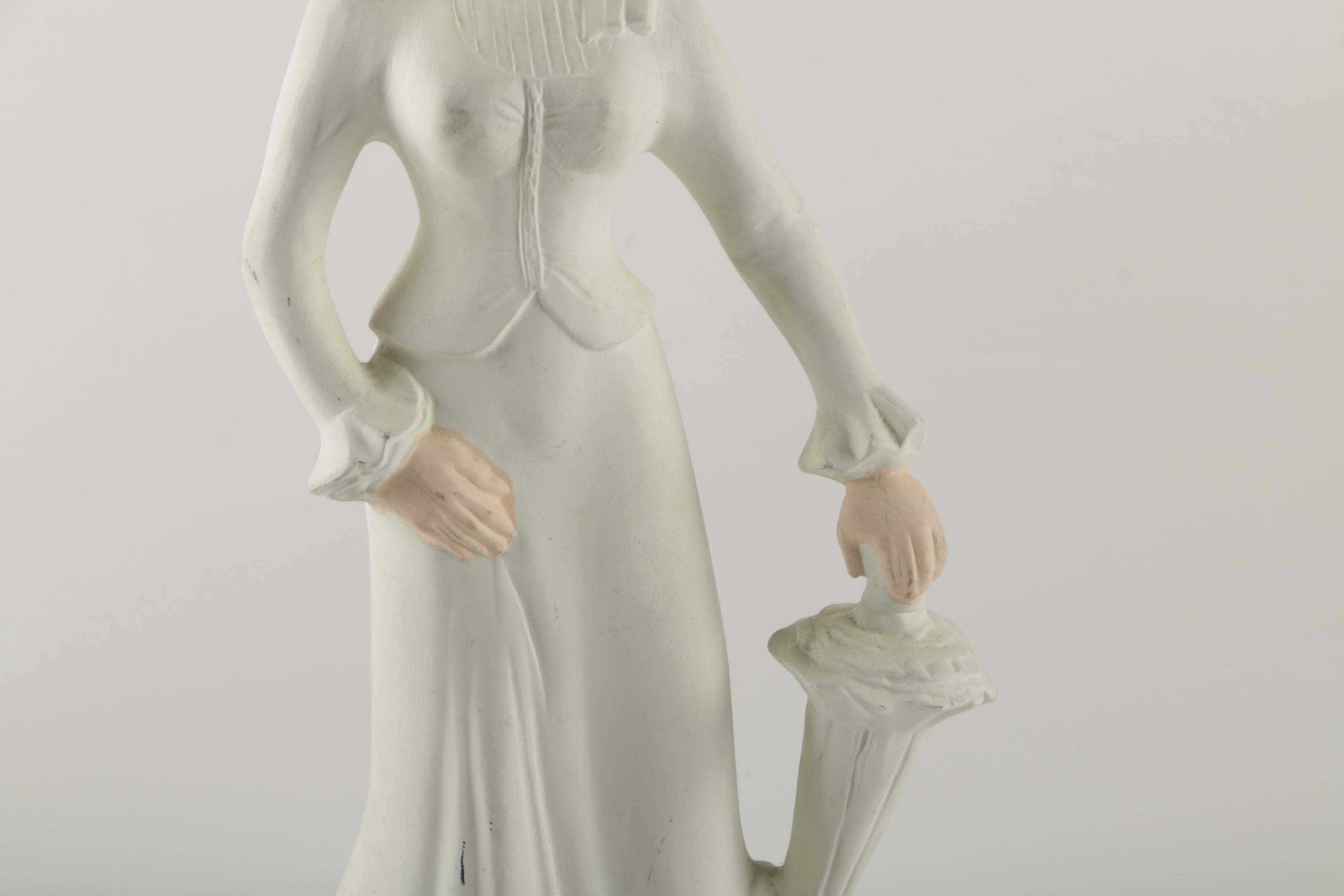 D. Grady Painted Ceramic Female Figure in Turn of the Century Attire