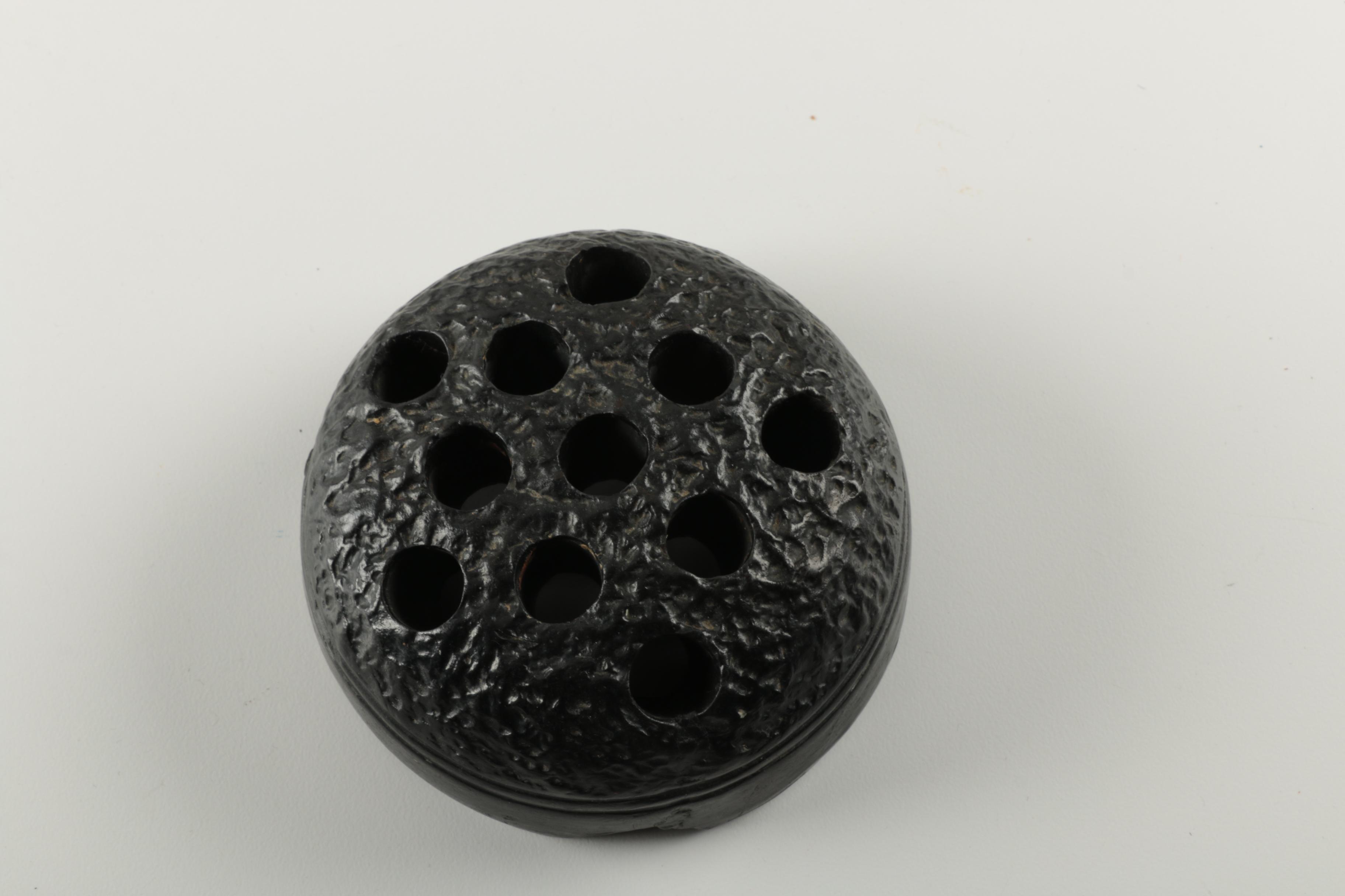 Vintage Japanese Flower Bowl with Frog