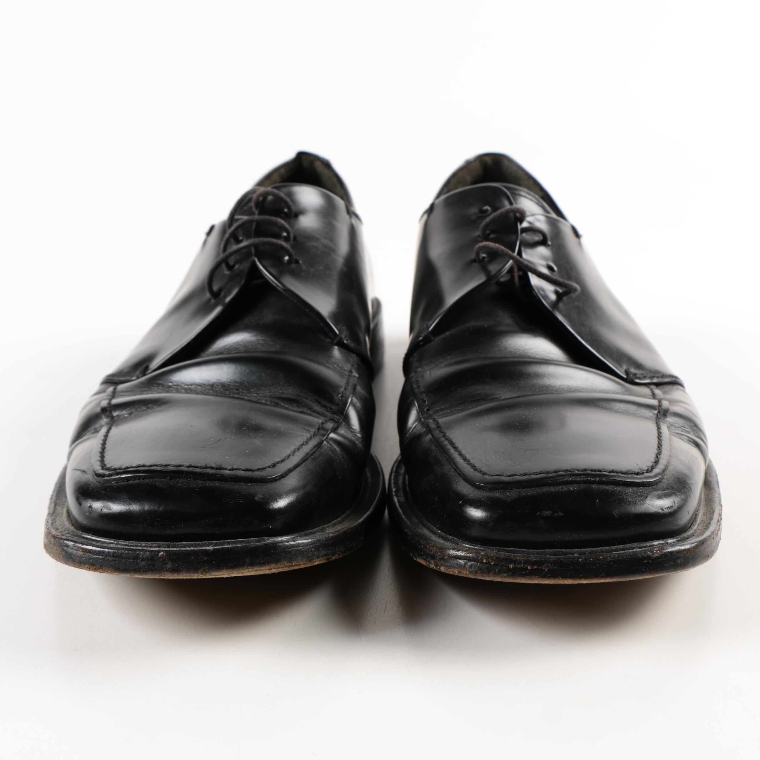 Men's Prada Black Leather Derby Dress Shoes