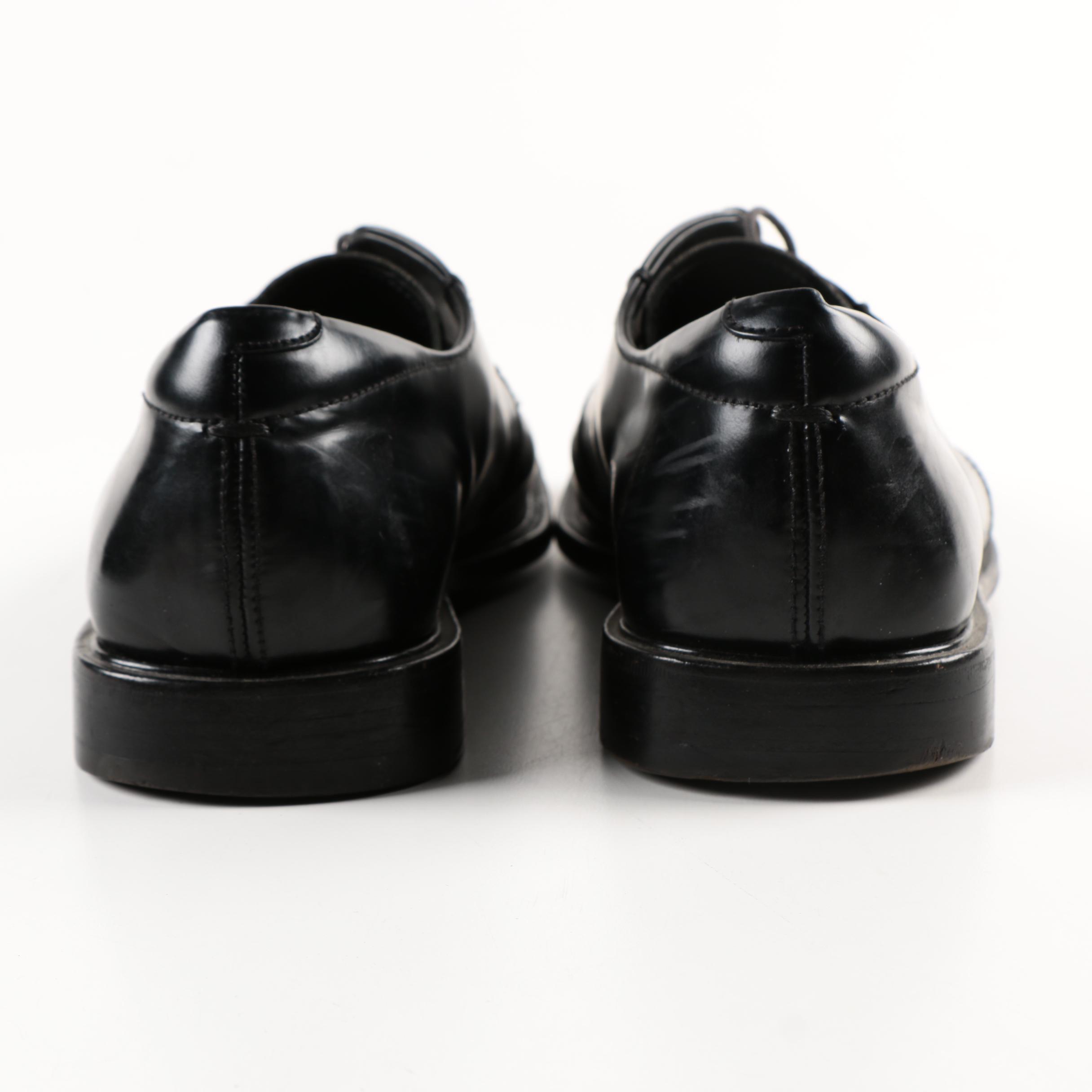 Men's Prada Black Leather Derby Dress Shoes