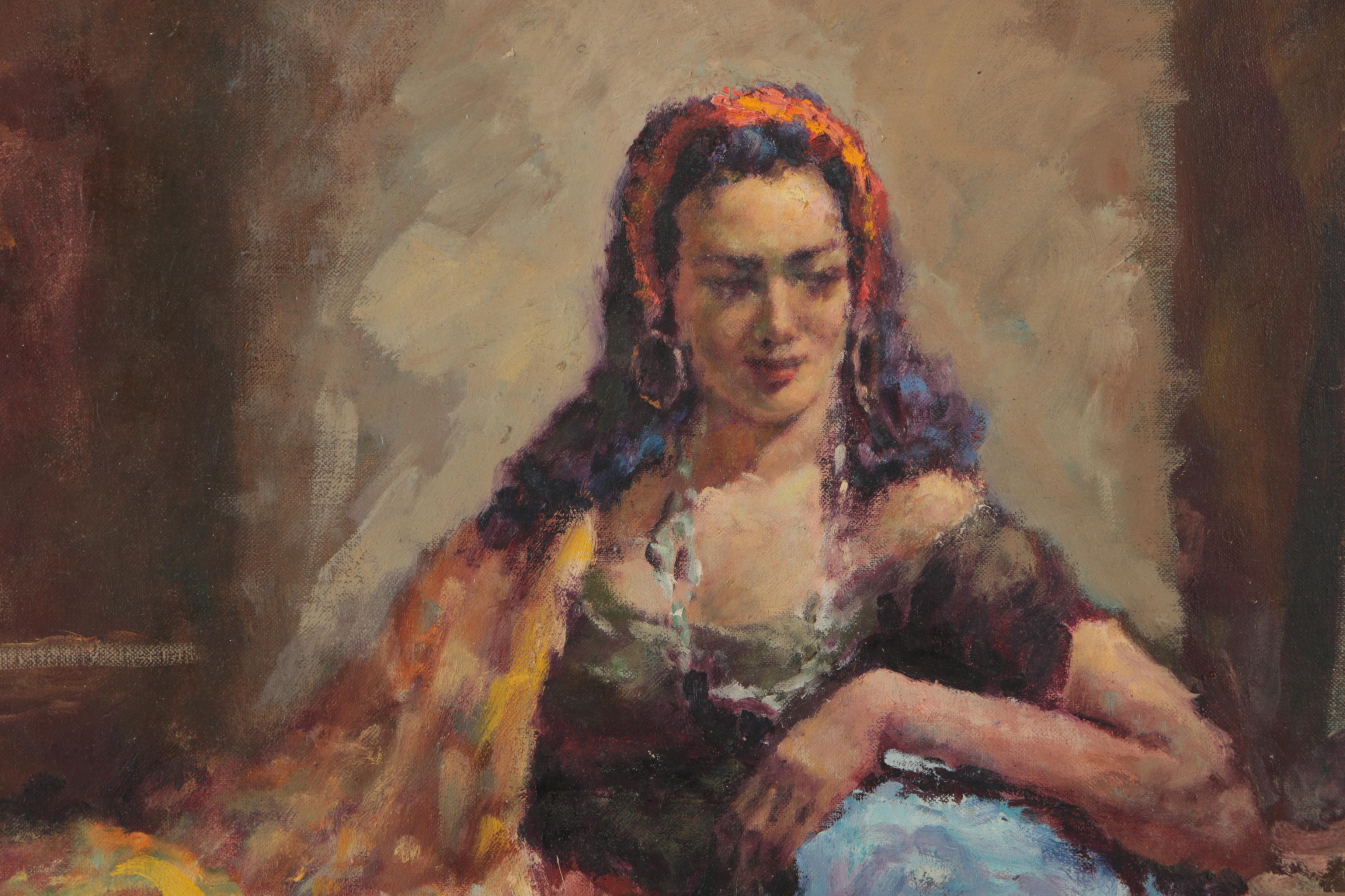 M. Armen Original Oil Painting "Gypsy Girl"