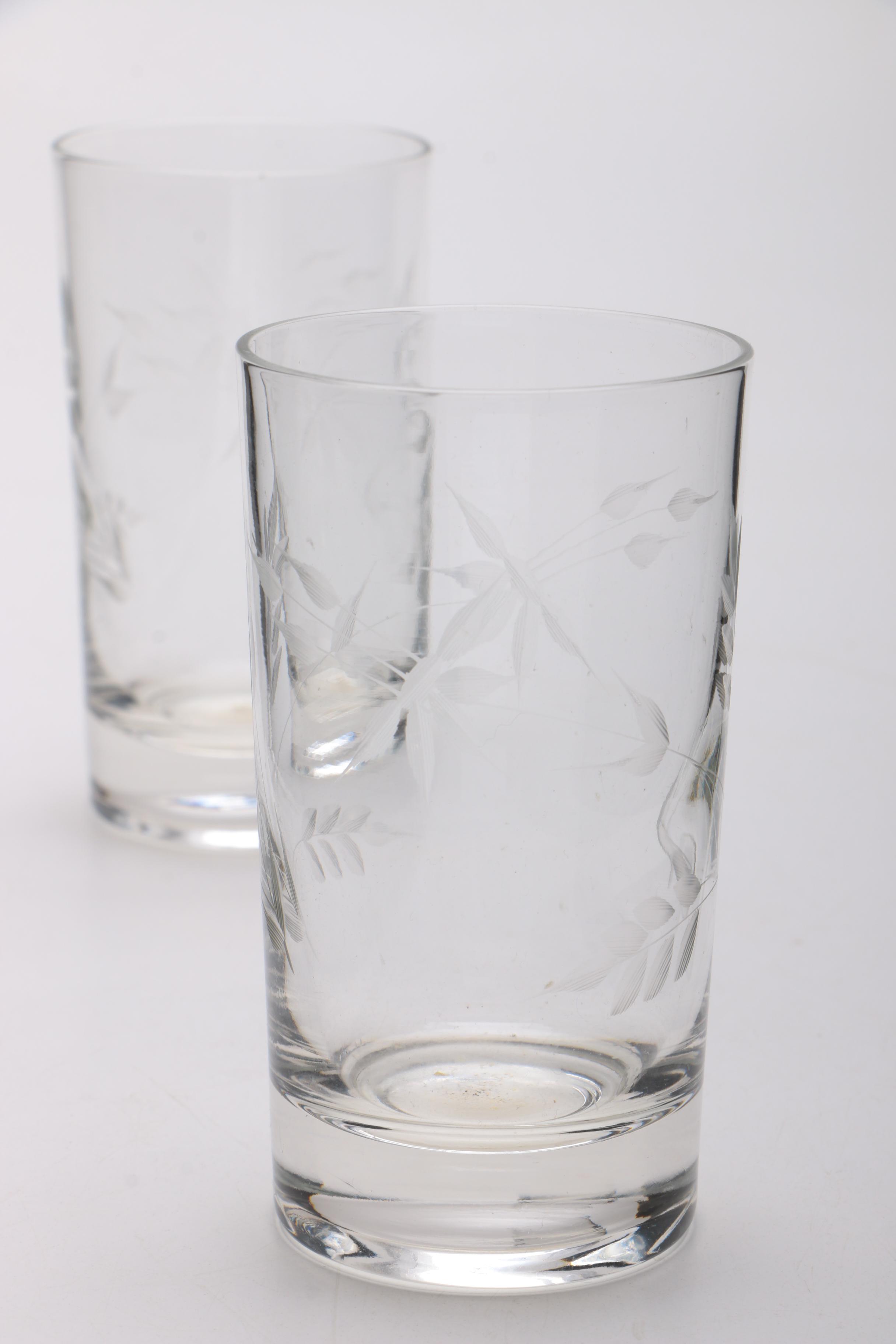 Etched Barware Glasses