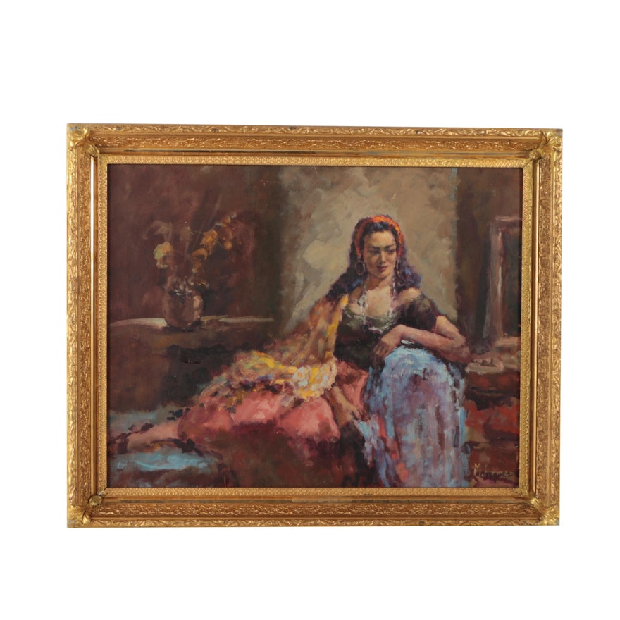 M. Armen Original Oil Painting "Gypsy Girl"