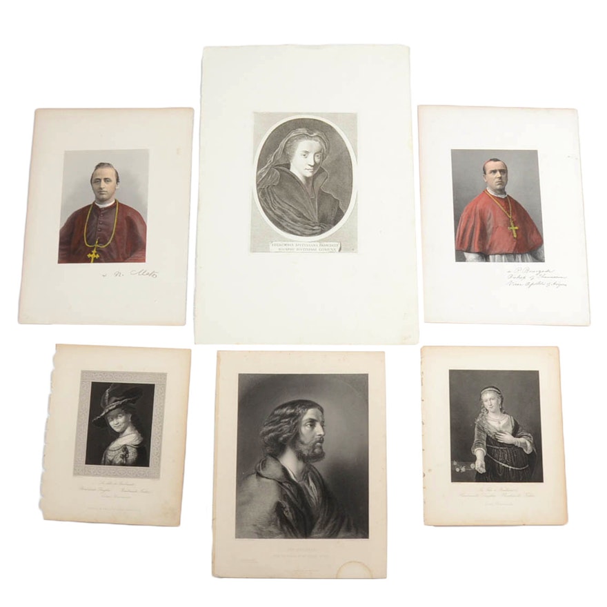 Collection of Antique Engraved Portaits