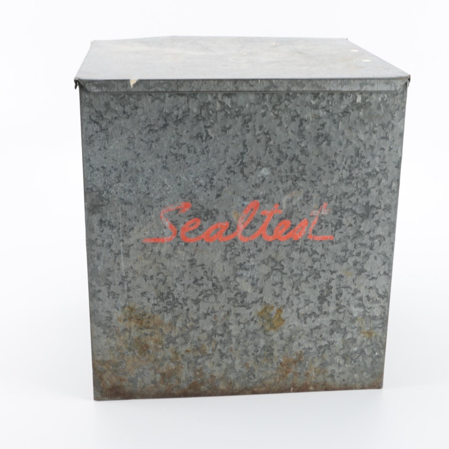 Vintage Sealtest Galvanized Metal Milk Bottle Porch Box