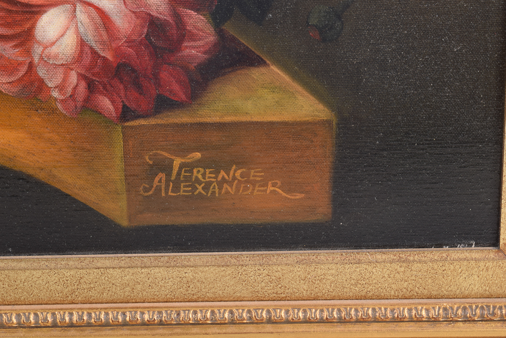 Terence Alexander Oil Painting of a Floral Still Life