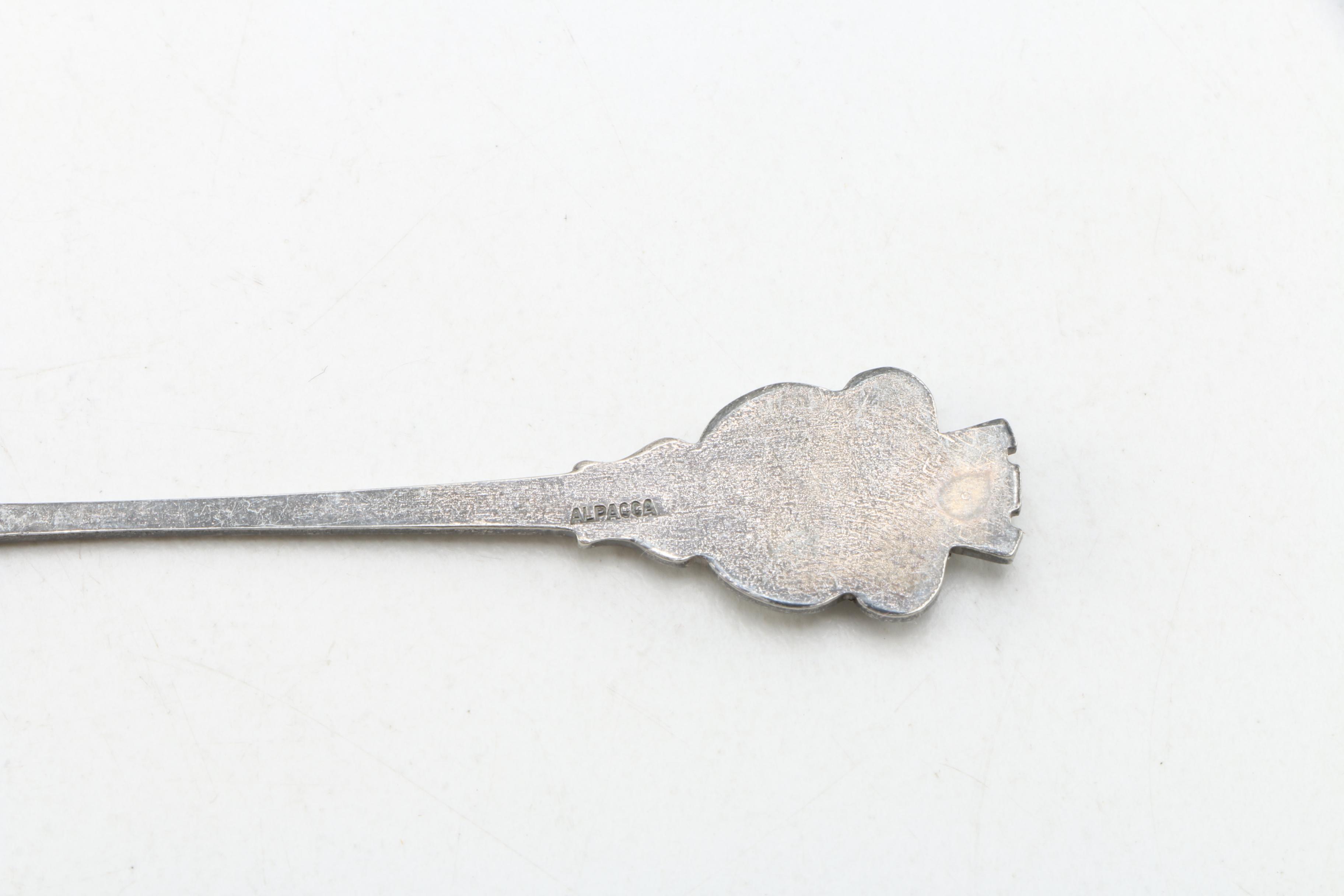 Collection of Vintage Silver Plate Souvenir Spoons and American Spoons