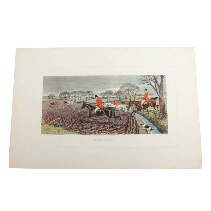 Hand-Colored Aquatint Etching "The Kill" After T.N.H. Walsh