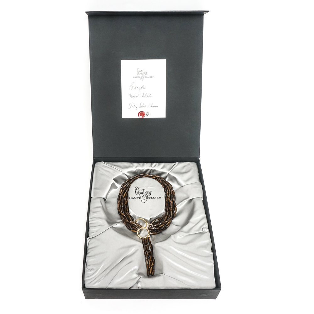 Multi-Strand Bronzite Tassel Necklace