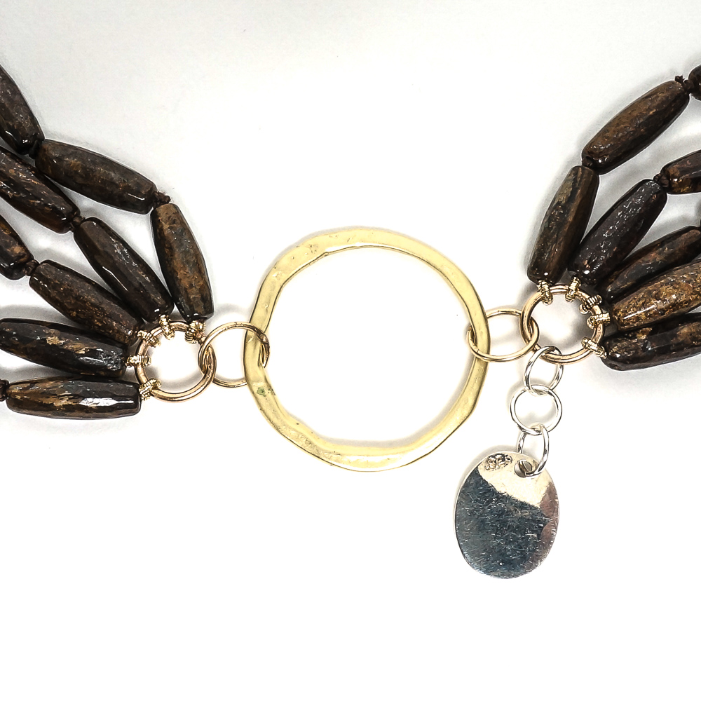 Multi-Strand Bronzite Tassel Necklace