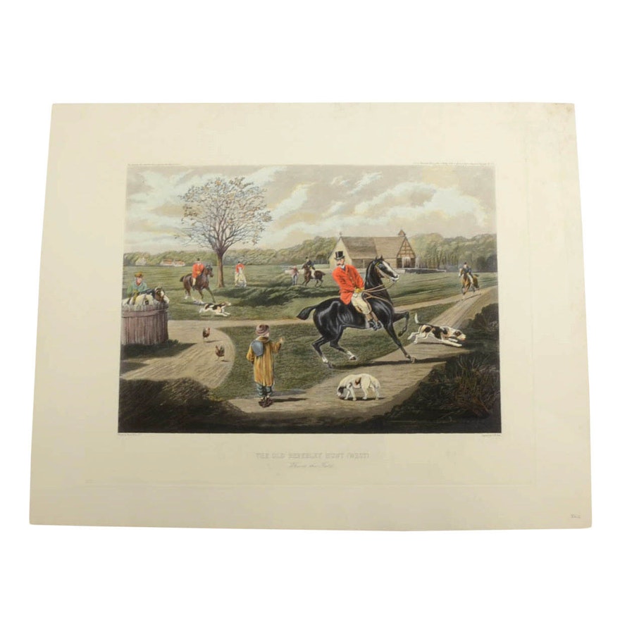 1907 Hand-Colored Aquatint Etching After Frank Watson Hunting Painting