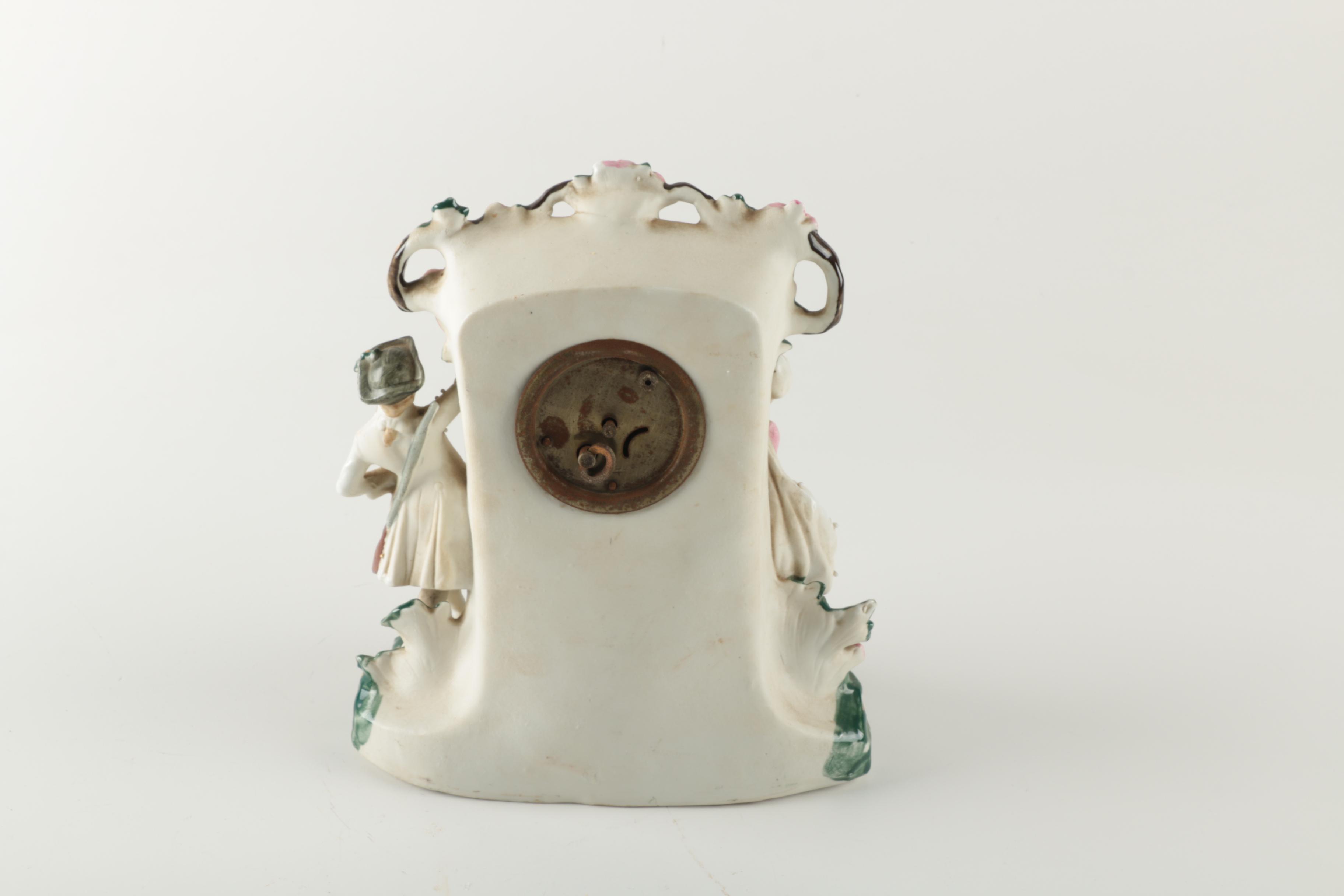 German Porcelain Mantel Clock