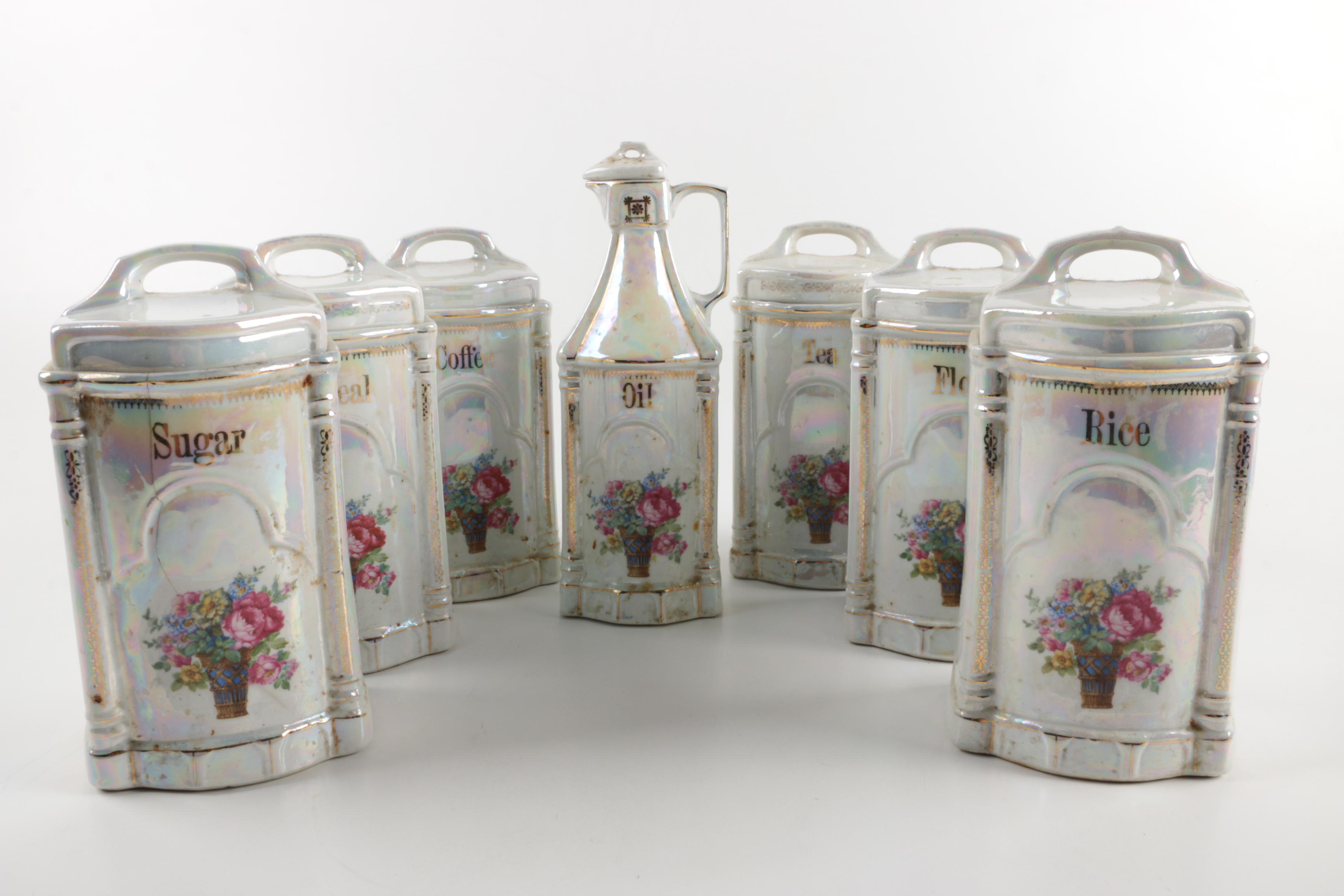 Vintage German Lusterware Canister Set