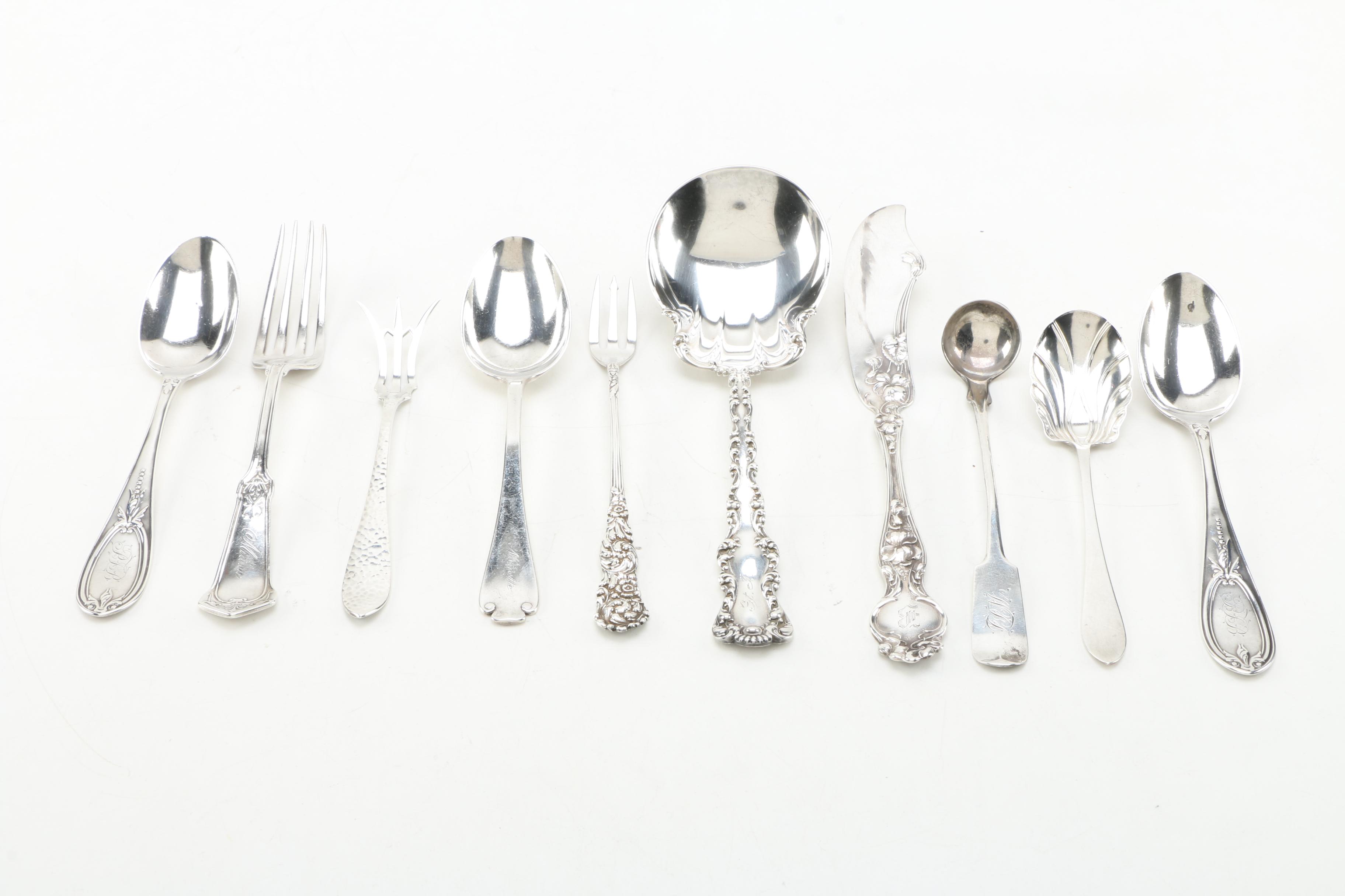 Tiffany & Co "Flemish" Sterling Silver Spoon and Other Sterling Flatware