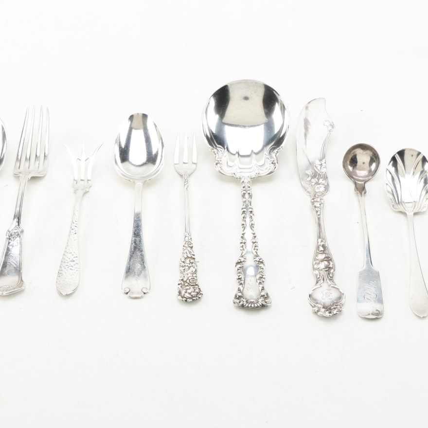 Tiffany & Co "Flemish" Sterling Silver Spoon and Other Sterling Flatware