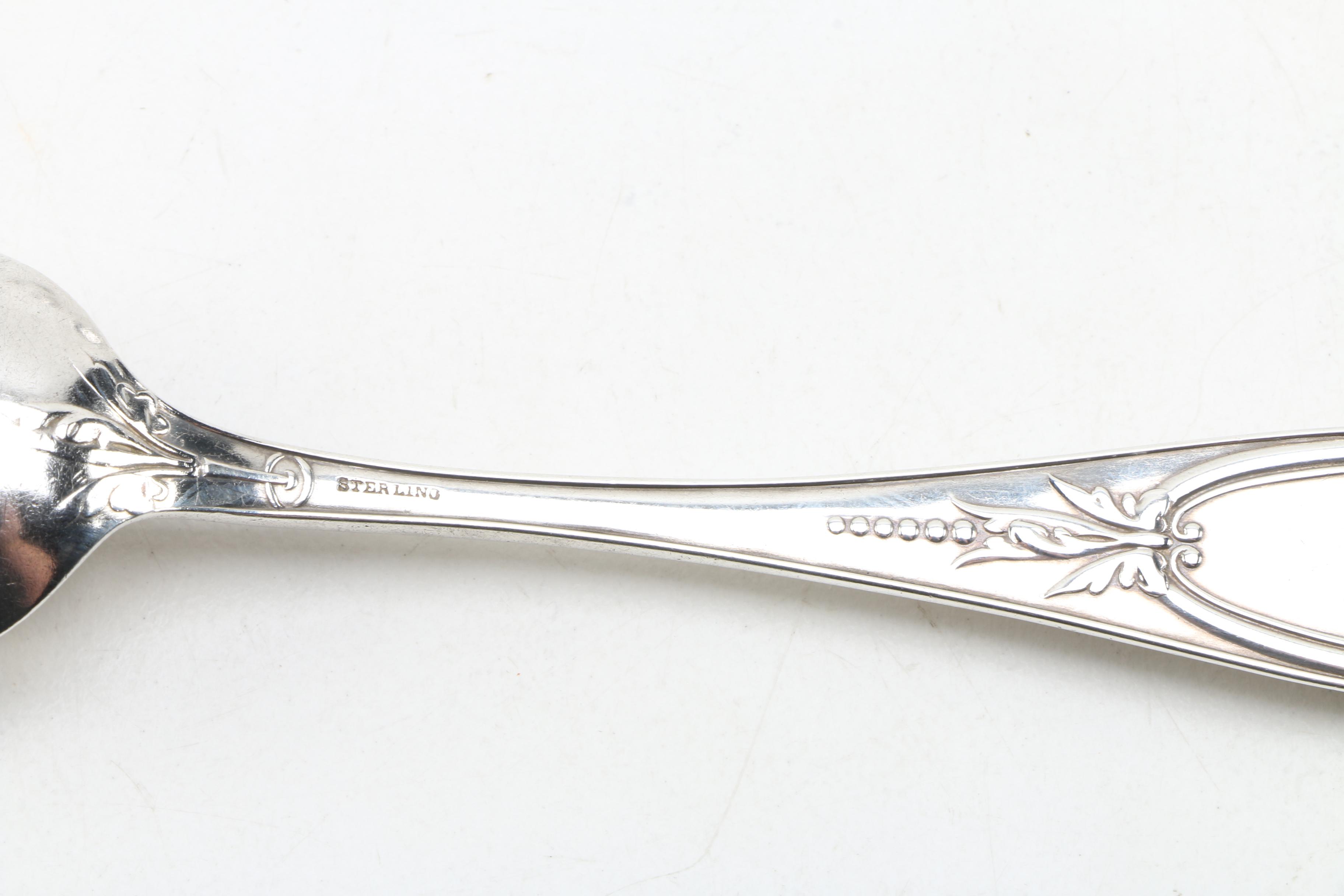 Tiffany & Co "Flemish" Sterling Silver Spoon and Other Sterling Flatware