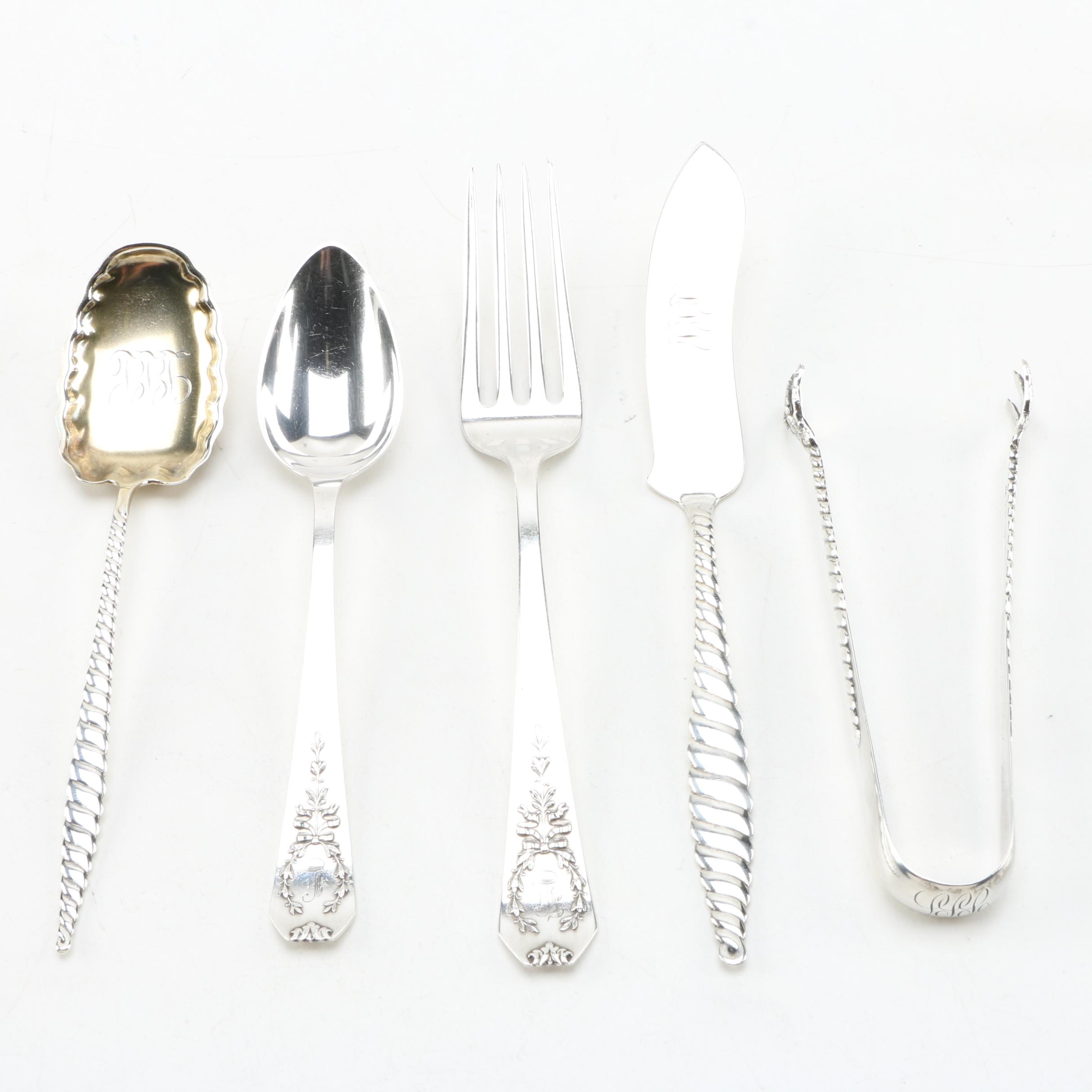 Whiting Mfg. Co. Sterling Silver Utensils Including "Oval Twist"