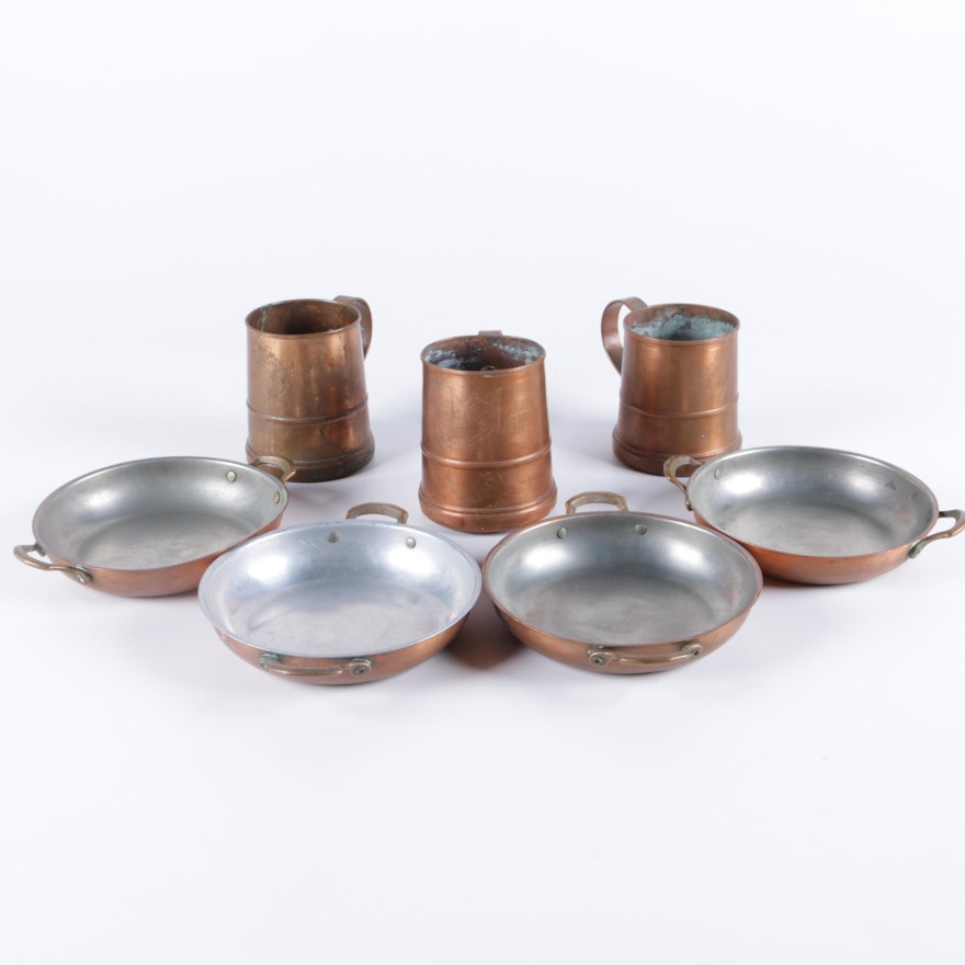 Vintage Aluminum and Copper Cookware and Tableware