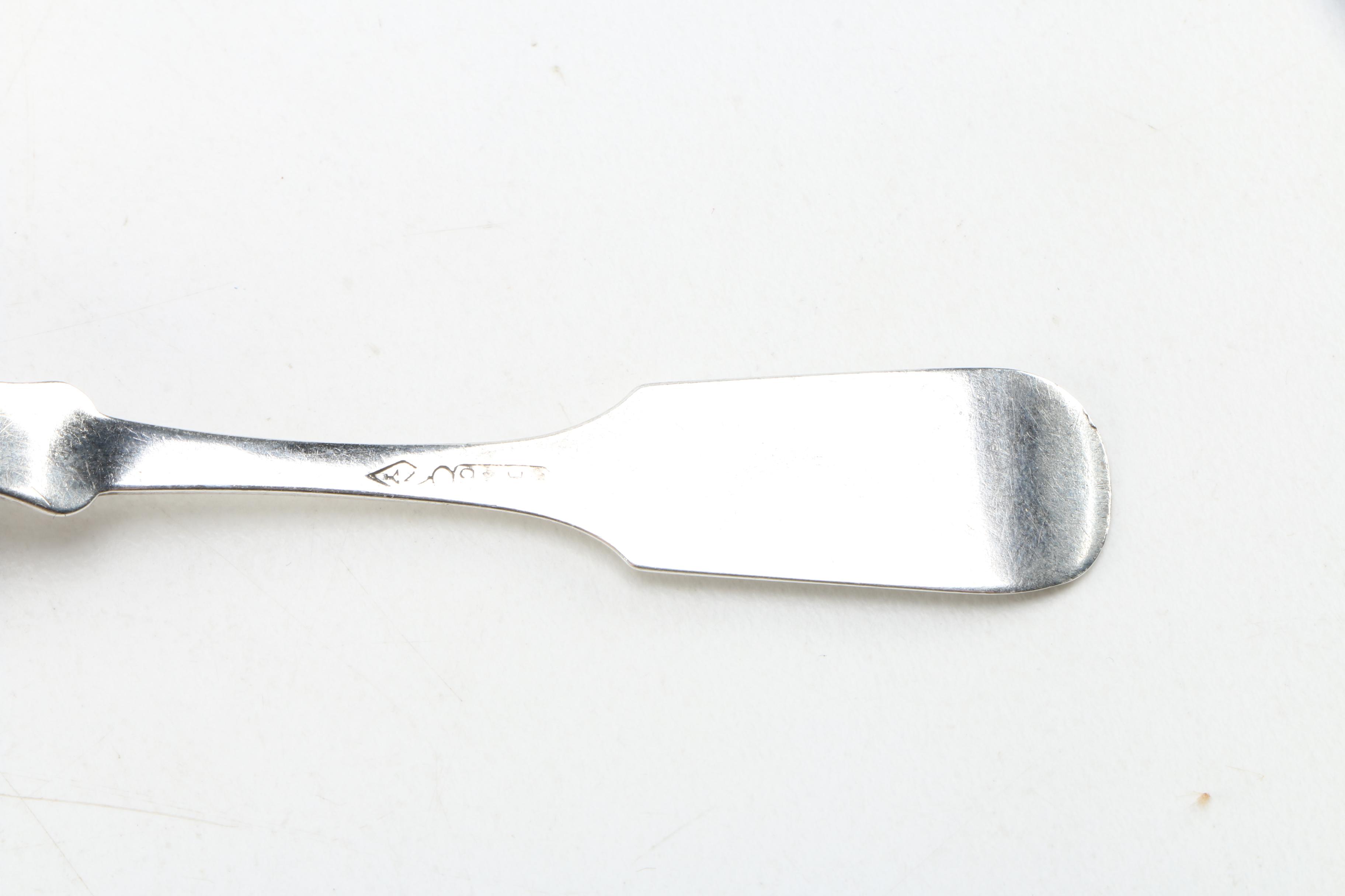 Late 19th Century Dominick & Haff Coin Silver Salt Spoon with Additional Items