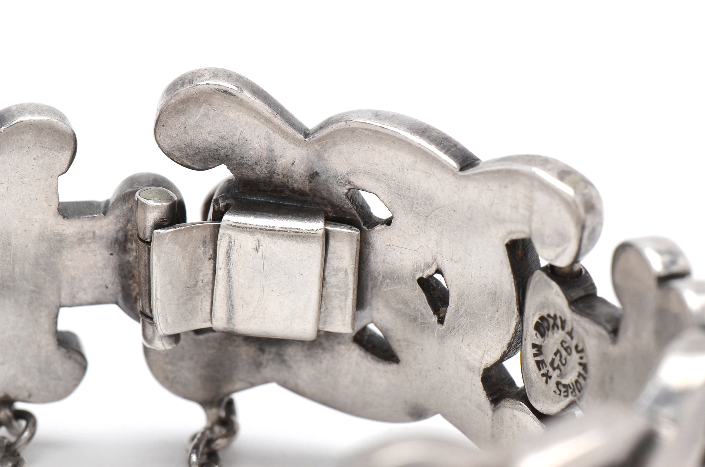Circa 1940 Jose Luis Flores Signed Taxco Sterling Silver Bracelet
