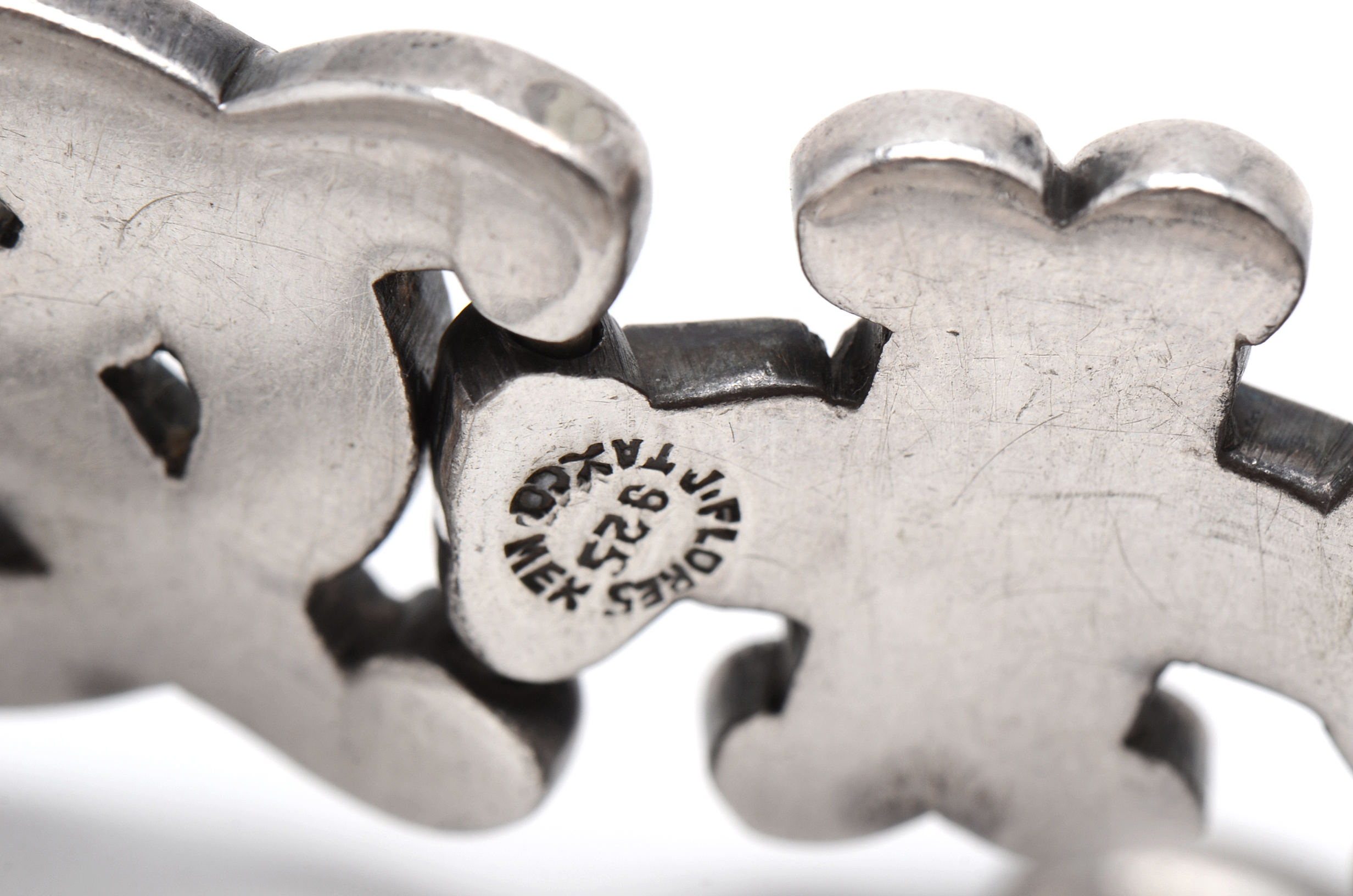 Circa 1940 Jose Luis Flores Signed Taxco Sterling Silver Bracelet