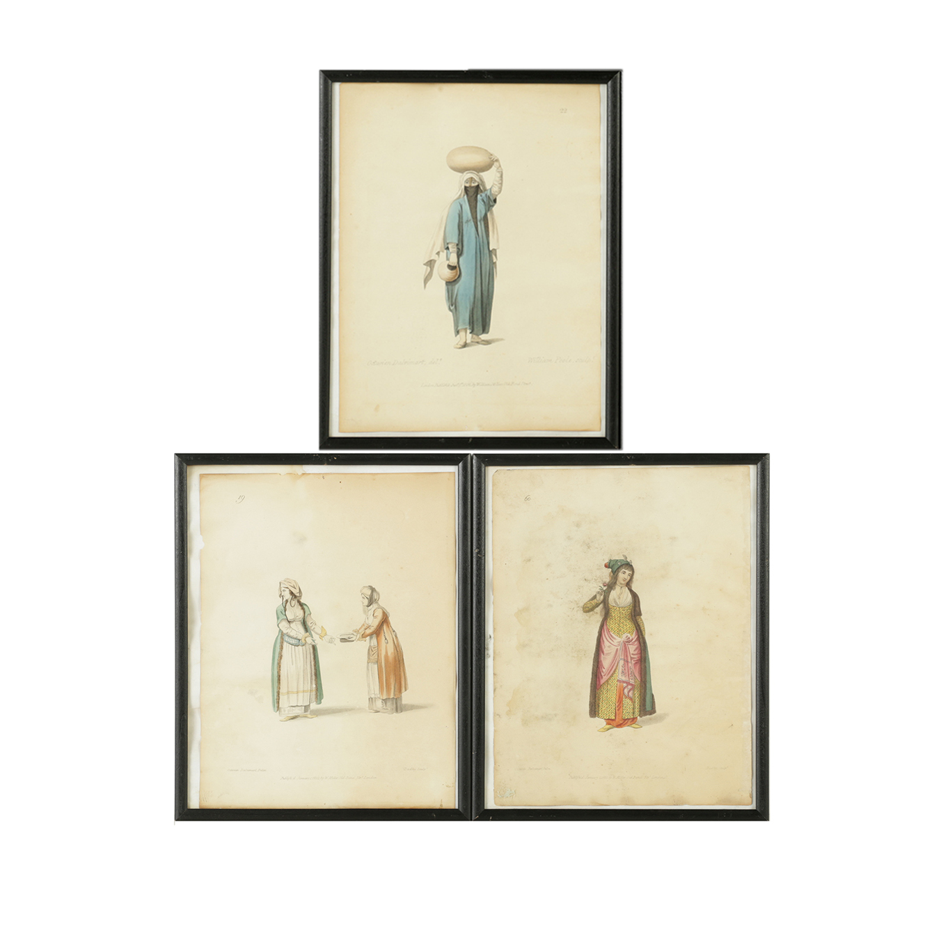 Dadley Hand-Colored Engravings After Octavien Dalvimart Drawings of Women