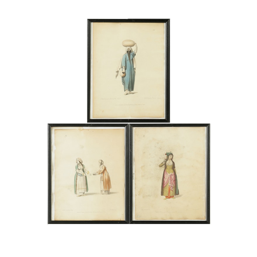 Dadley Hand-Colored Engravings After Octavien Dalvimart Drawings of Women