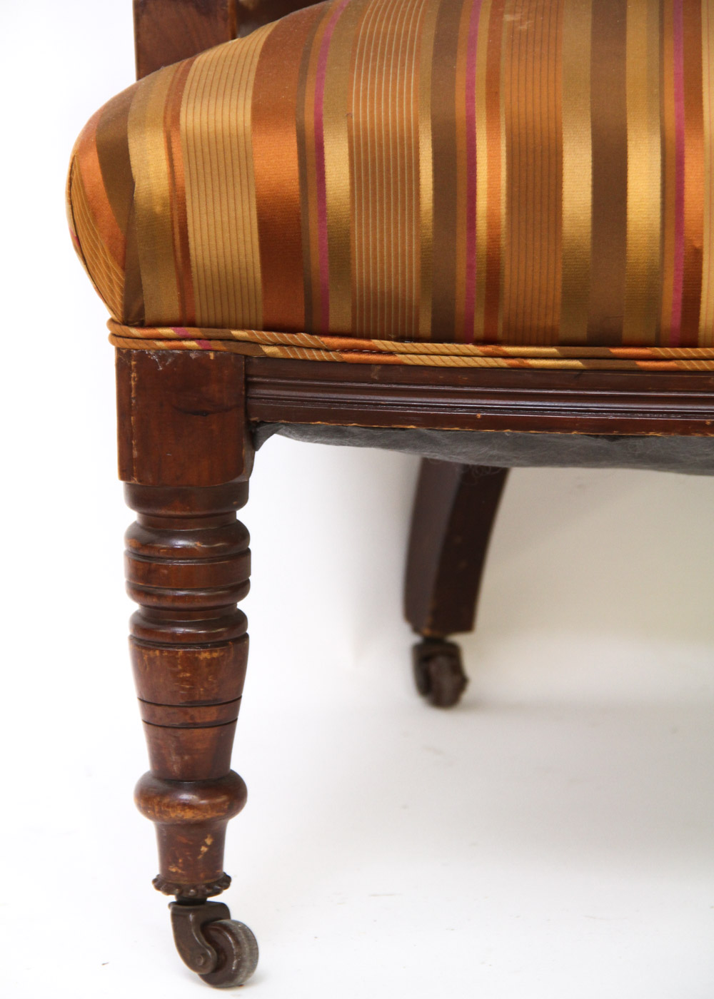 Upholstered Barrel Back Chair with Footstool