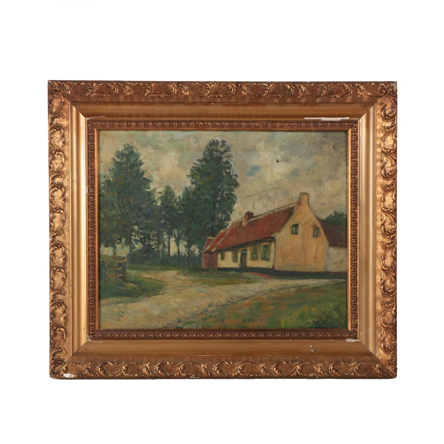 Original Oil Painting on Canvas of a Rural Landscape