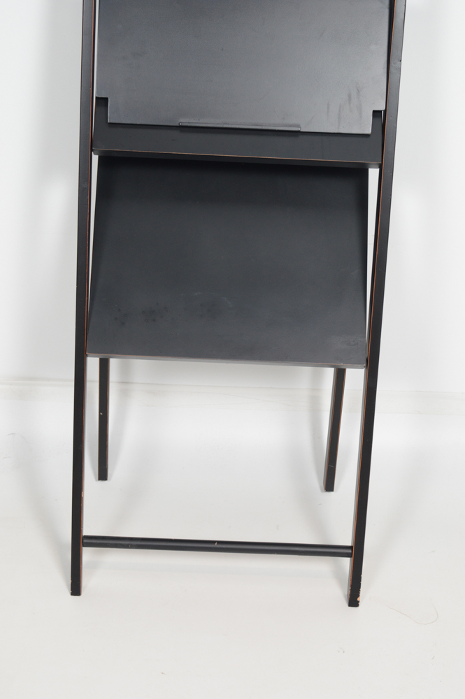 Contemporary A-Frame Shelf with Lamp