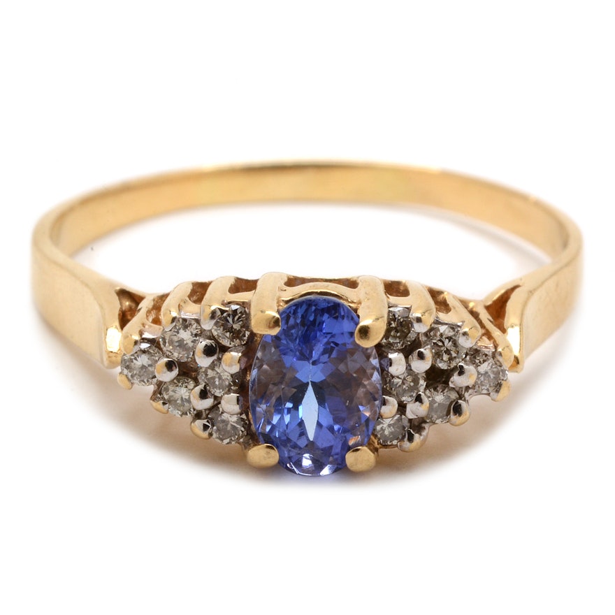 Le Vian 14K Yellow Gold Natural Tanzanite Diamond Fashion Ring