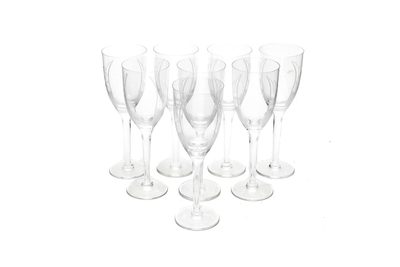 French Lalique "Angel" Champagne Flutes
