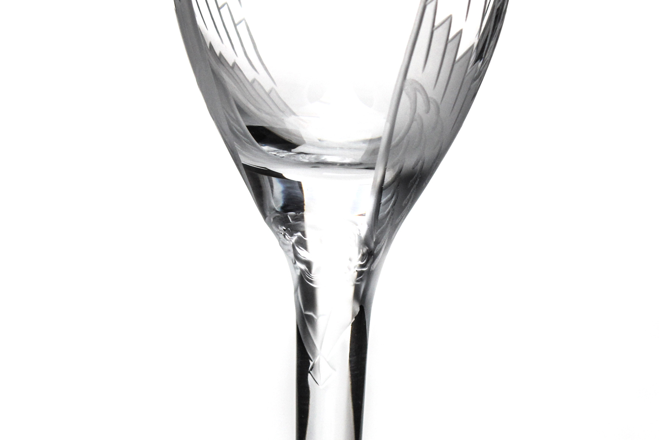 French Lalique "Angel" Champagne Flutes