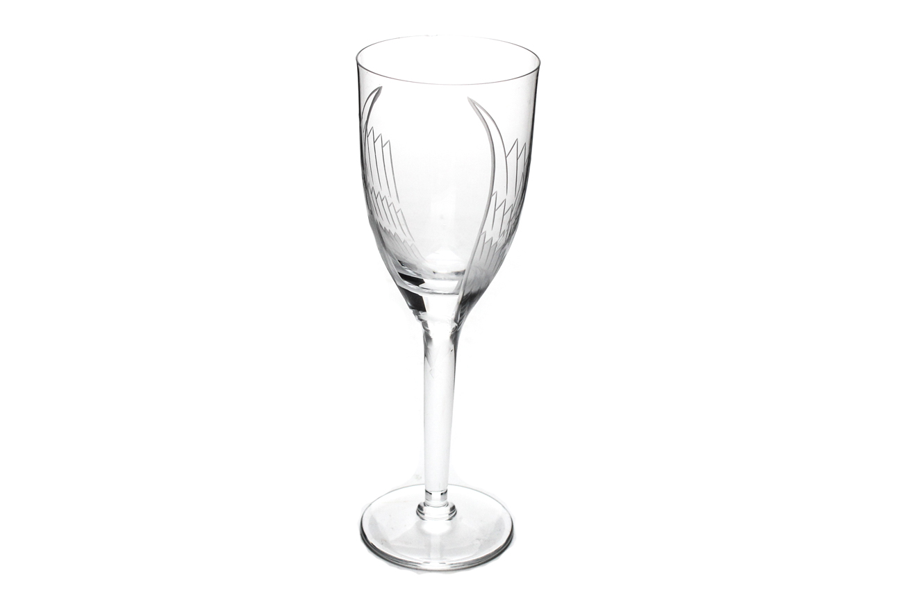 French Lalique "Angel" Champagne Flutes