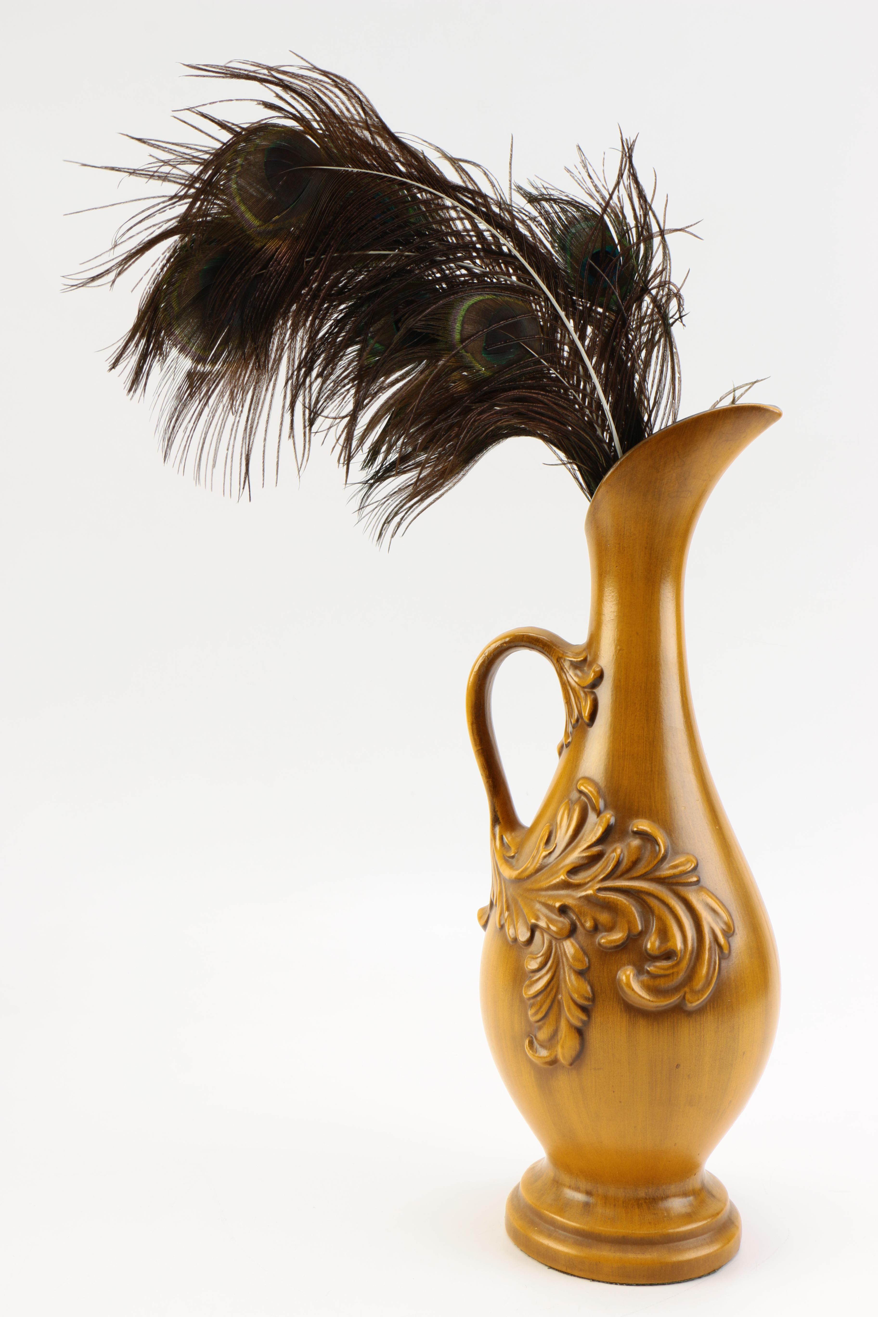 Haeger Ceramic Pitcher and Wood Pineapple