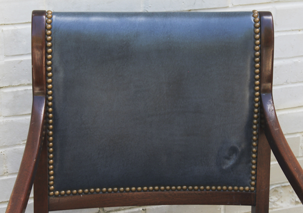 Hickory Chair Company Mahogany and Leather Armchairs