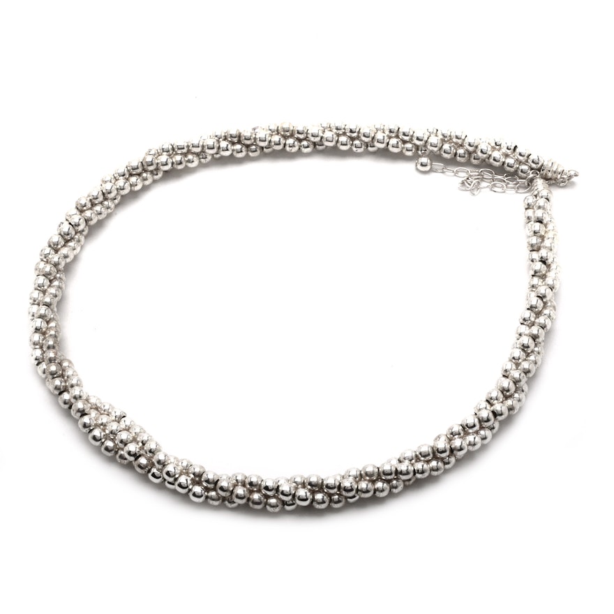 Sterling Silver Three Strand Twist Necklace